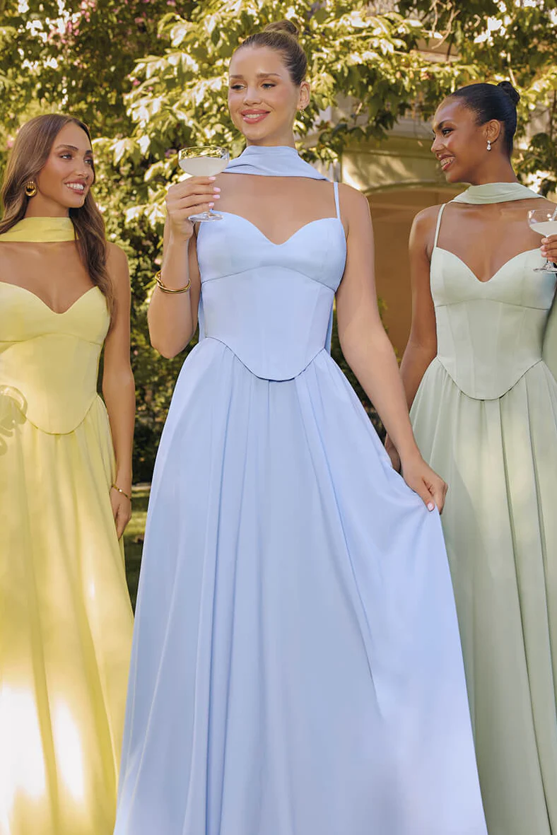 EFFIE GOWN - A-LINE CHIFFON DRESS WITH SCARF - Image 11