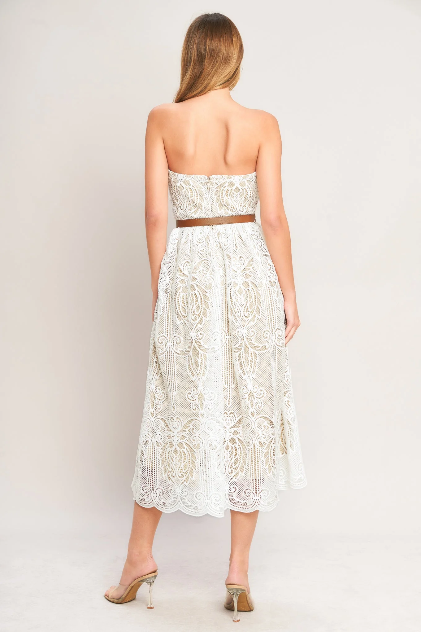 ELEGANT GARDEN LACE MIDI DRESS - Image 2
