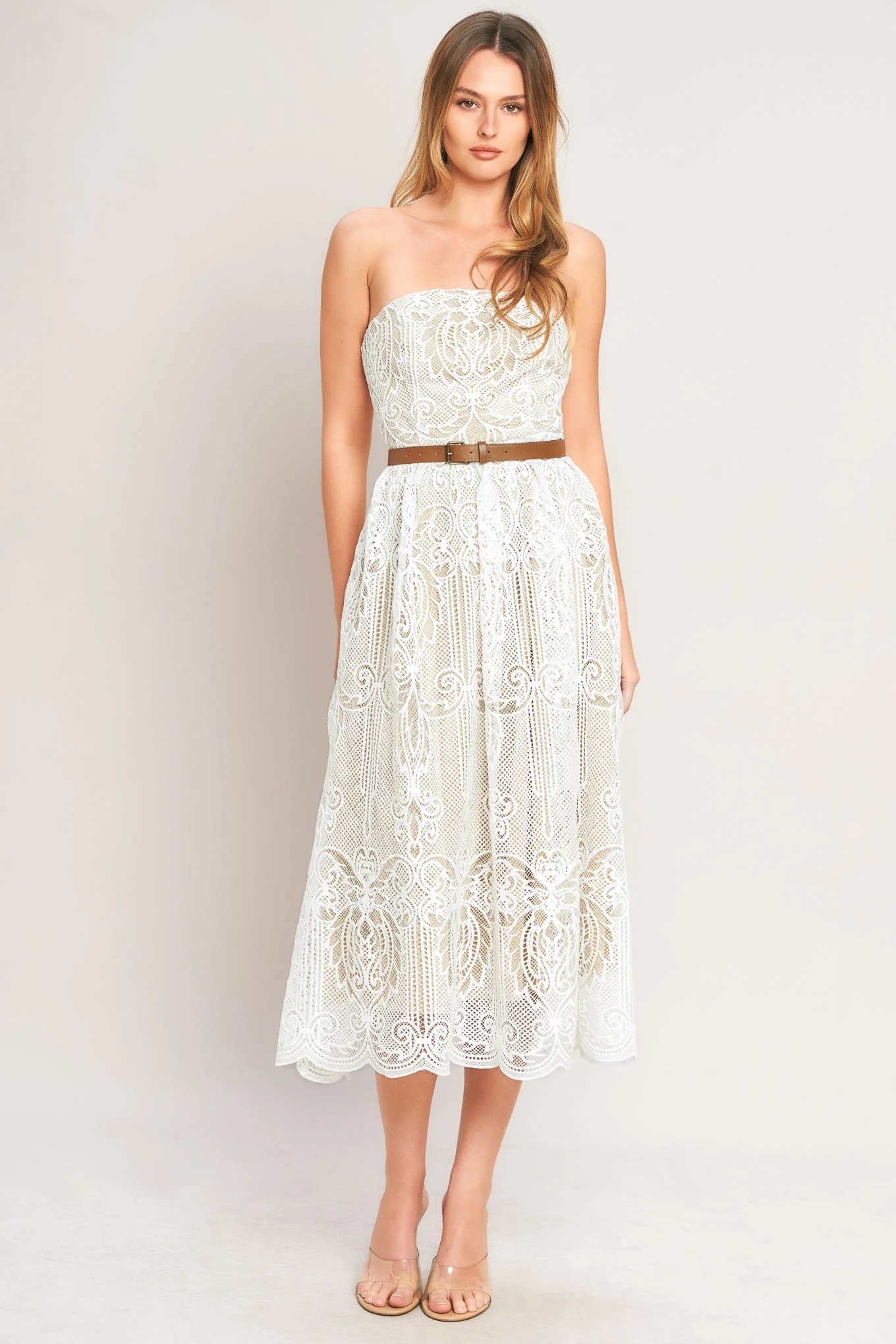 ELEGANT GARDEN LACE MIDI DRESS - Image 6