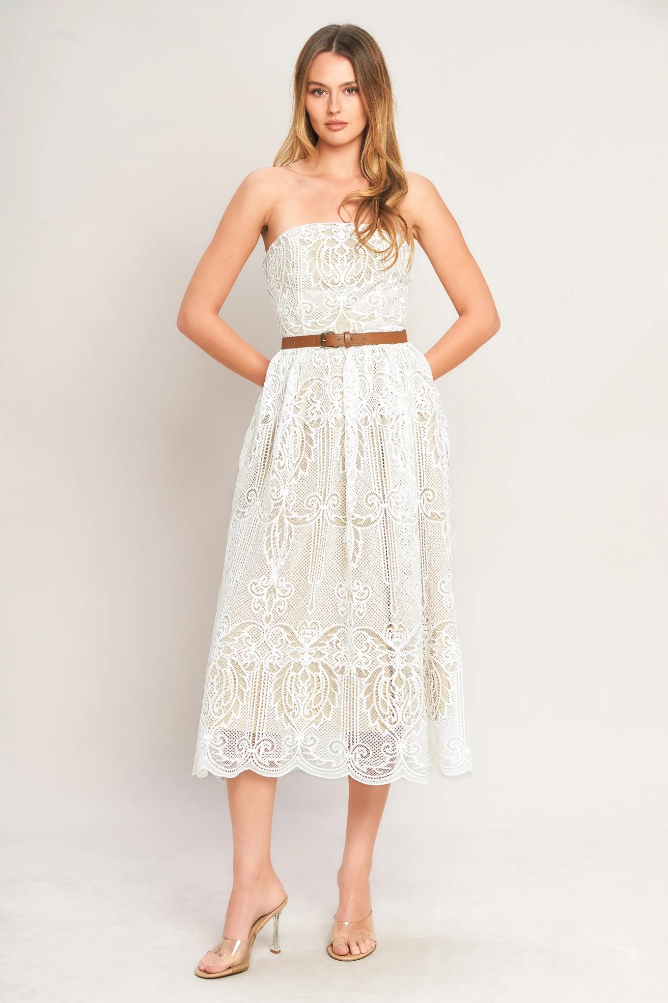 ELEGANT GARDEN LACE MIDI DRESS - Image 7