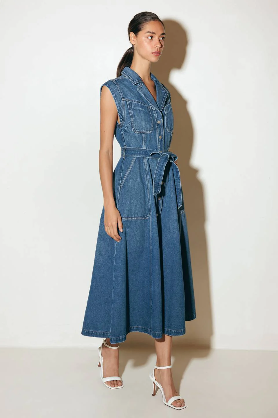 Ellery Washed Denim Midi Shirt Dress - FINAL SALE - Image 9
