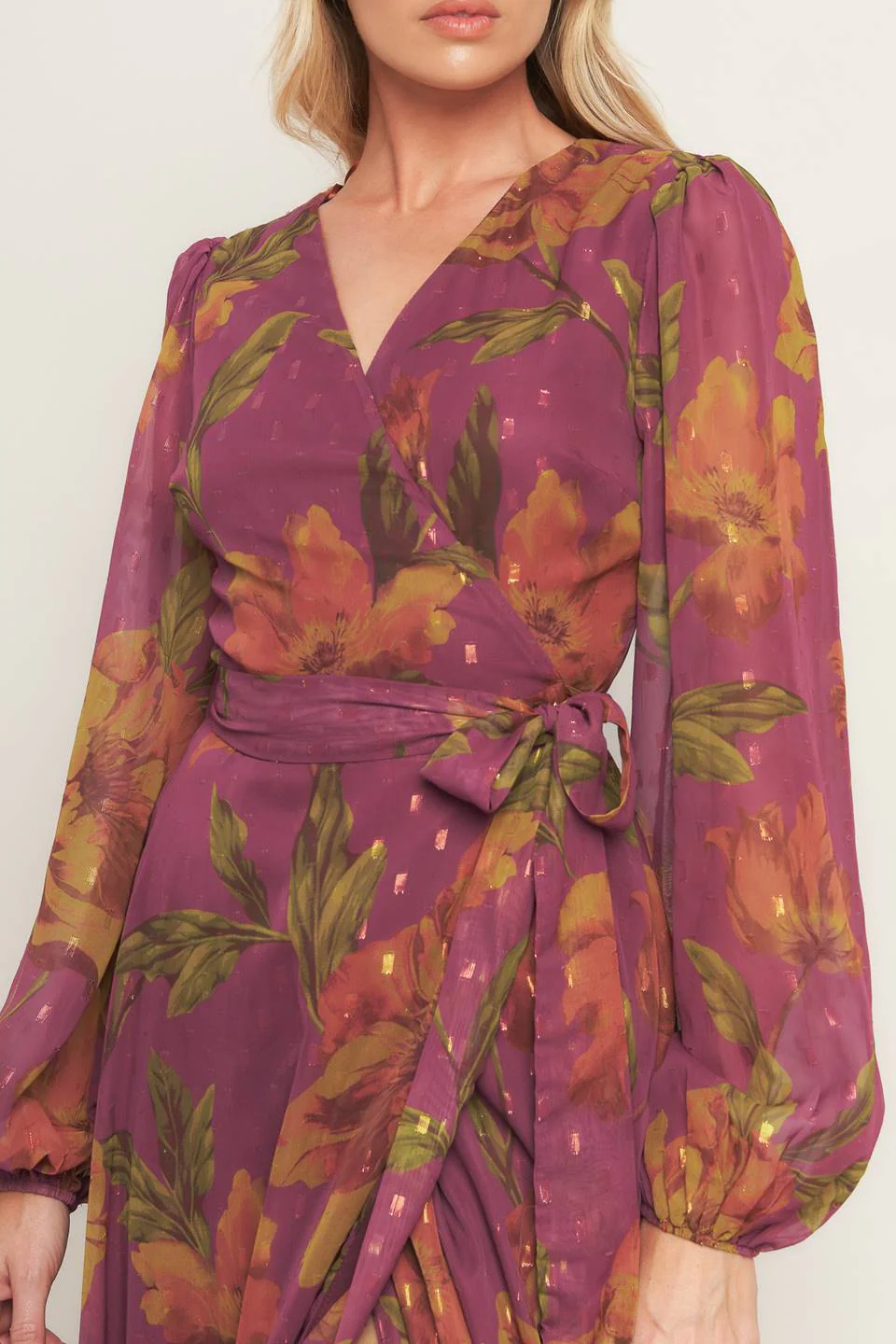 EMBER GARDEN DARK MAUVE FLORAL MAXI DRESS - Image 6