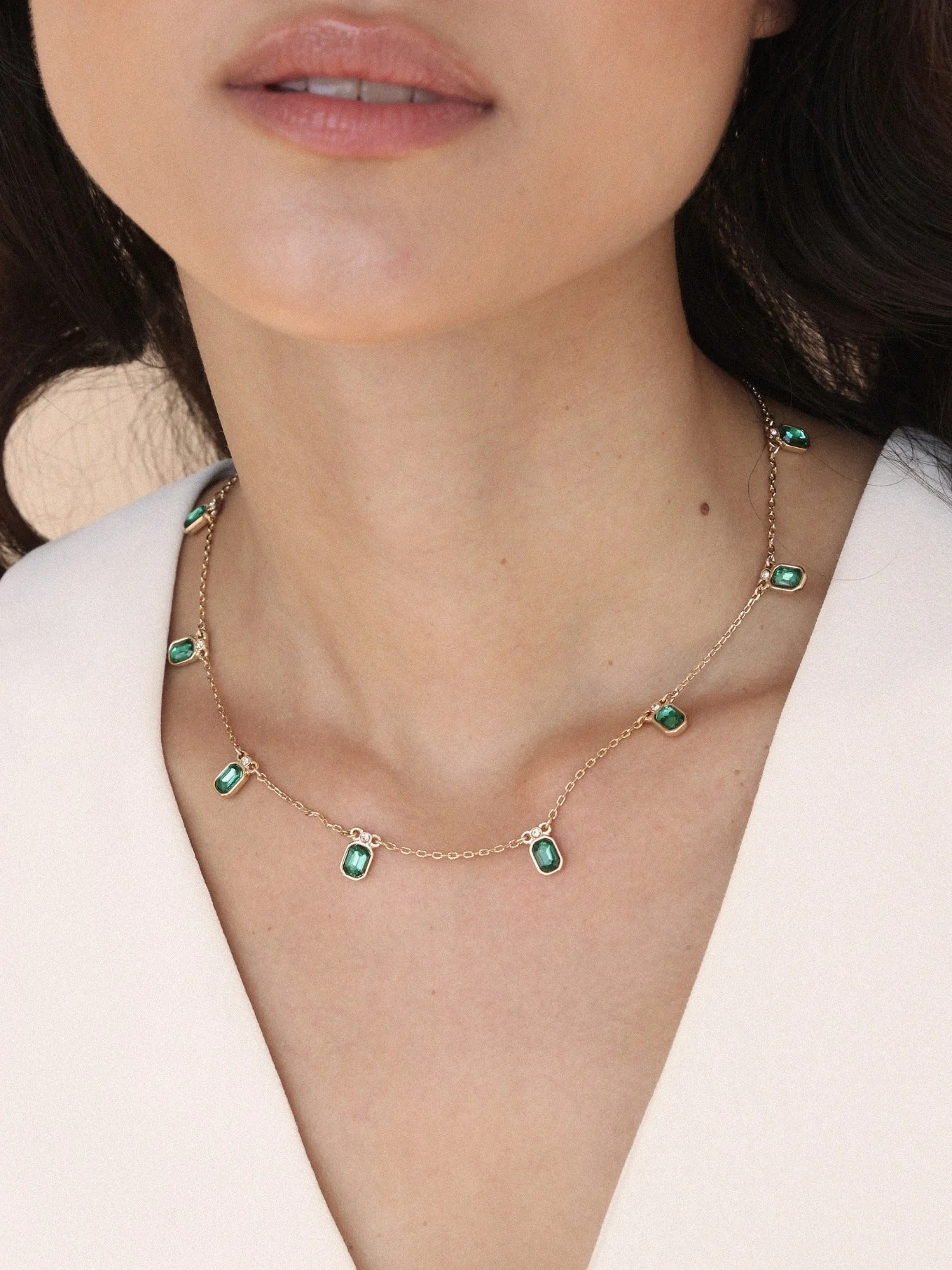 Deco Crystal Charm Necklace - Image 4