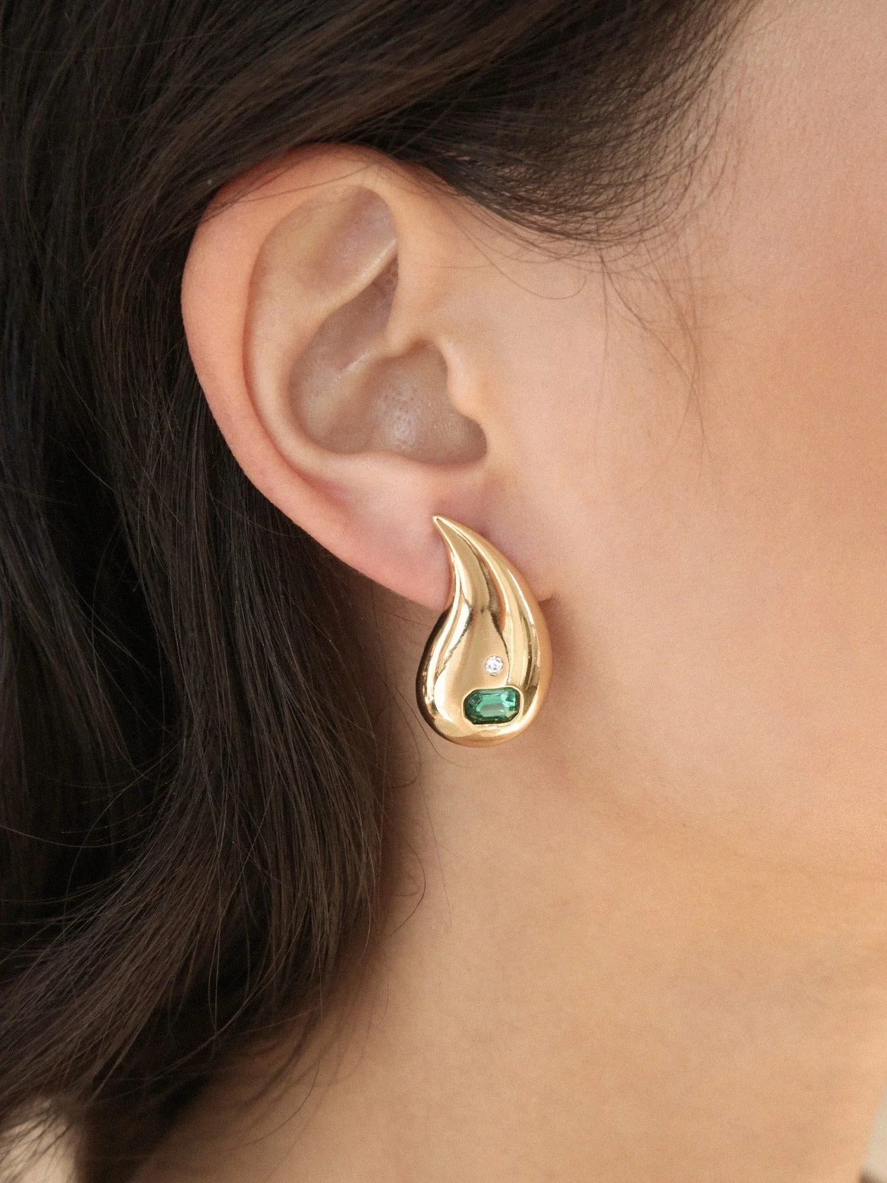Emerald Droplet Earrings - Image 4