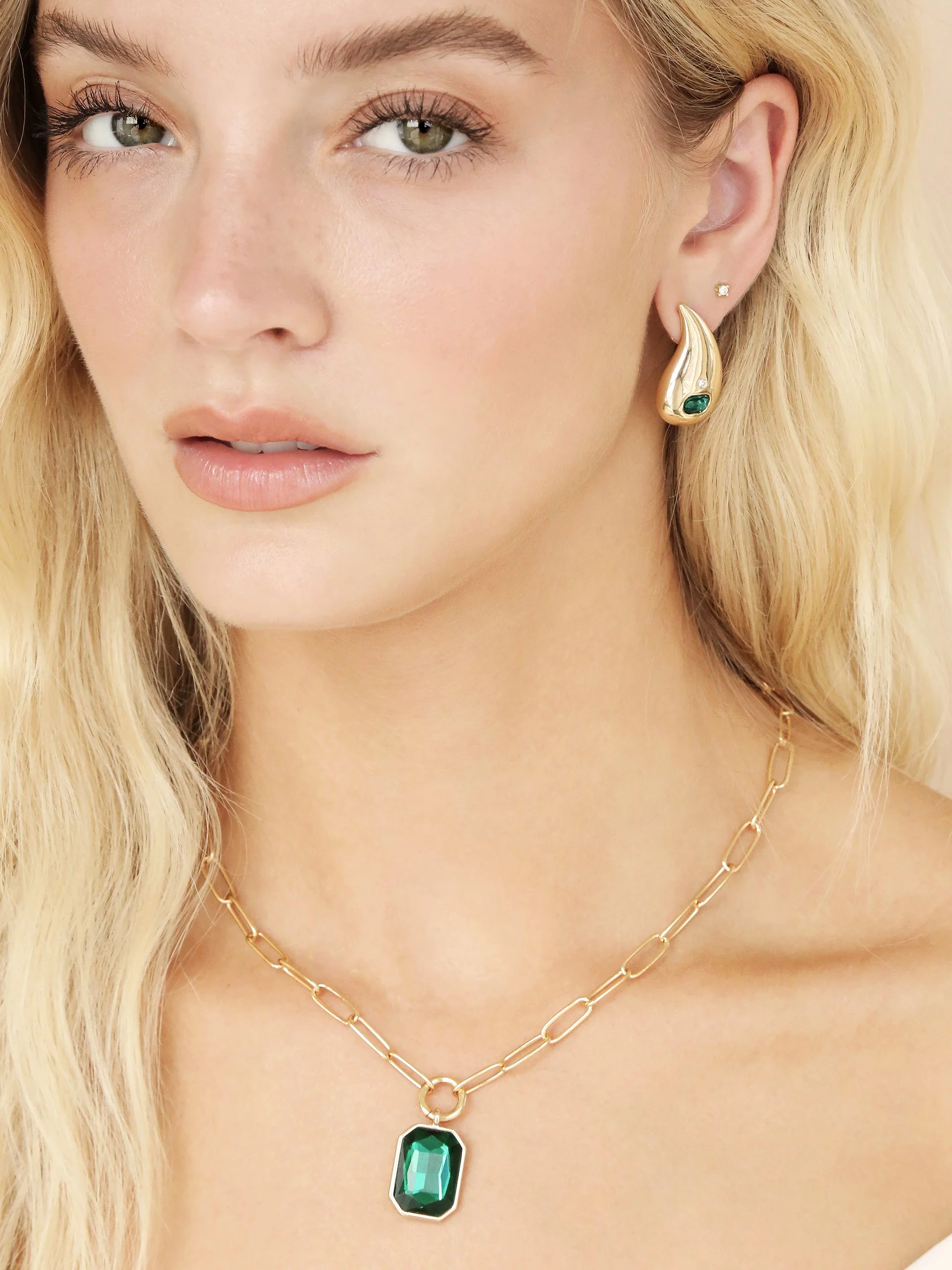 Emerald Droplet Earrings - Image 5