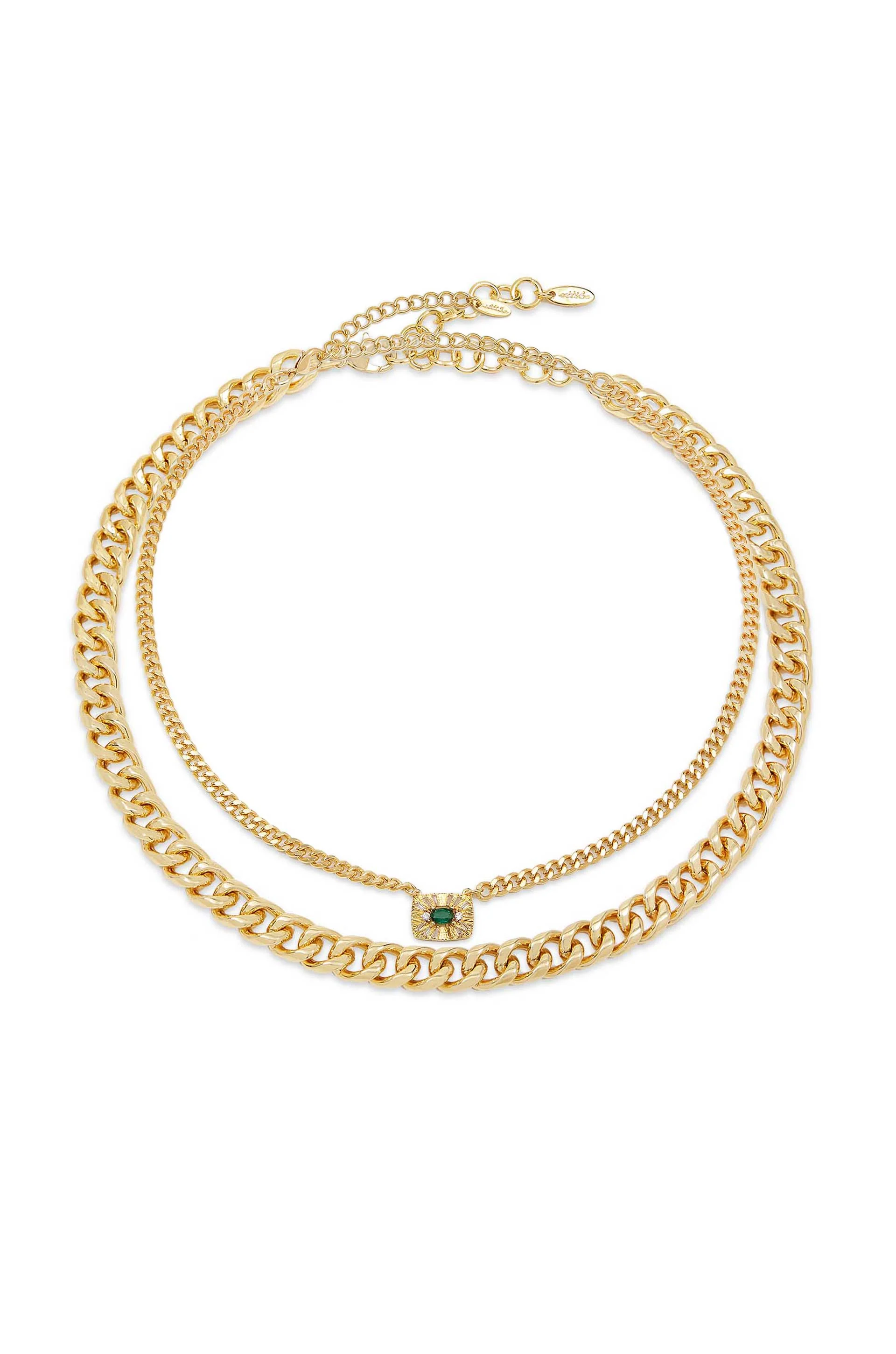 Emerald Green Crystal Pendant Necklace Set - Image 2