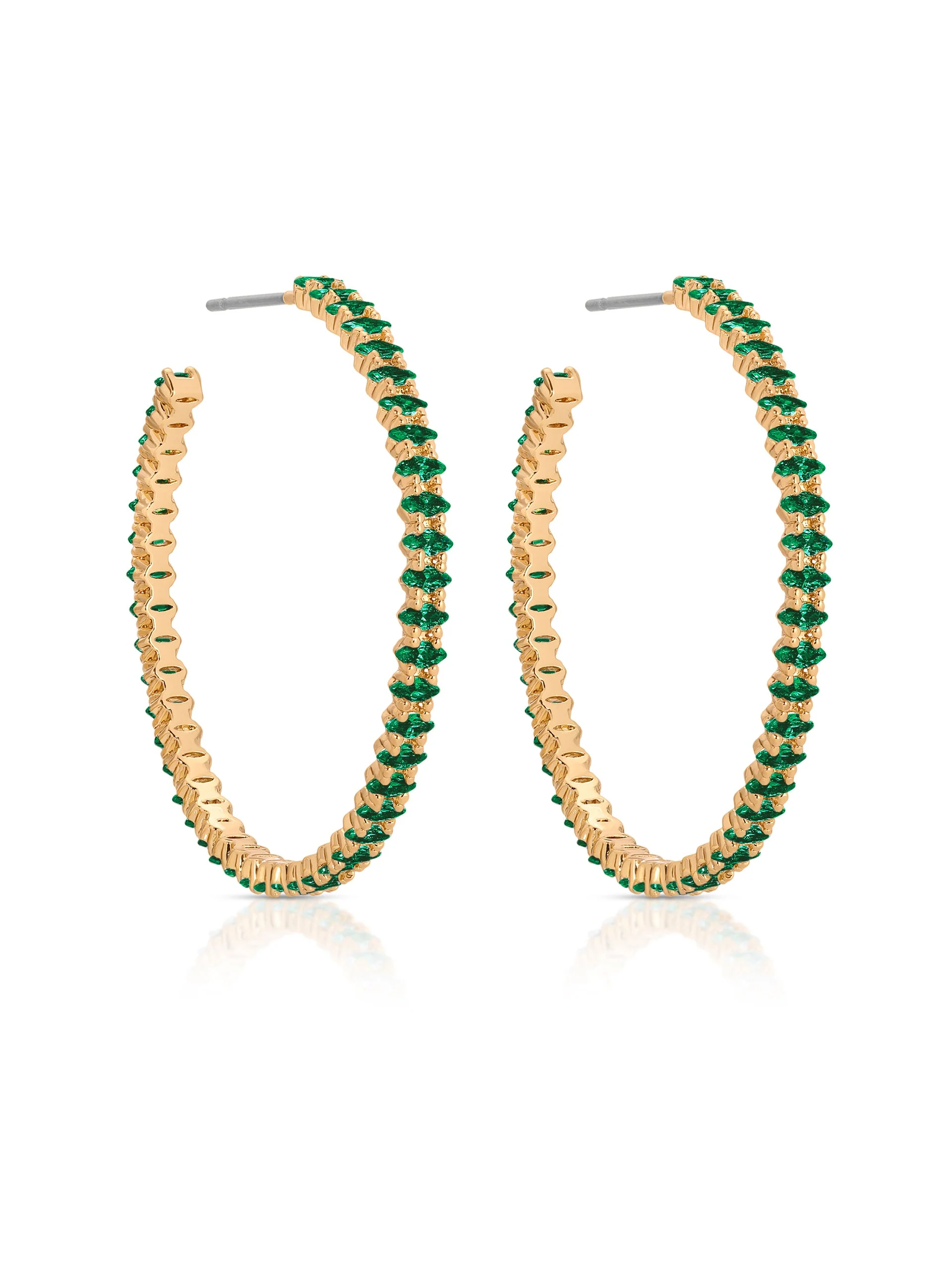 Emerald Crystal Marquise Hoops - Image 6