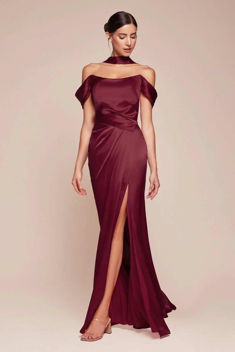 EMERSON GOWN - OFF THE SHOULDER LUXE SATIN DRESS - Image 10