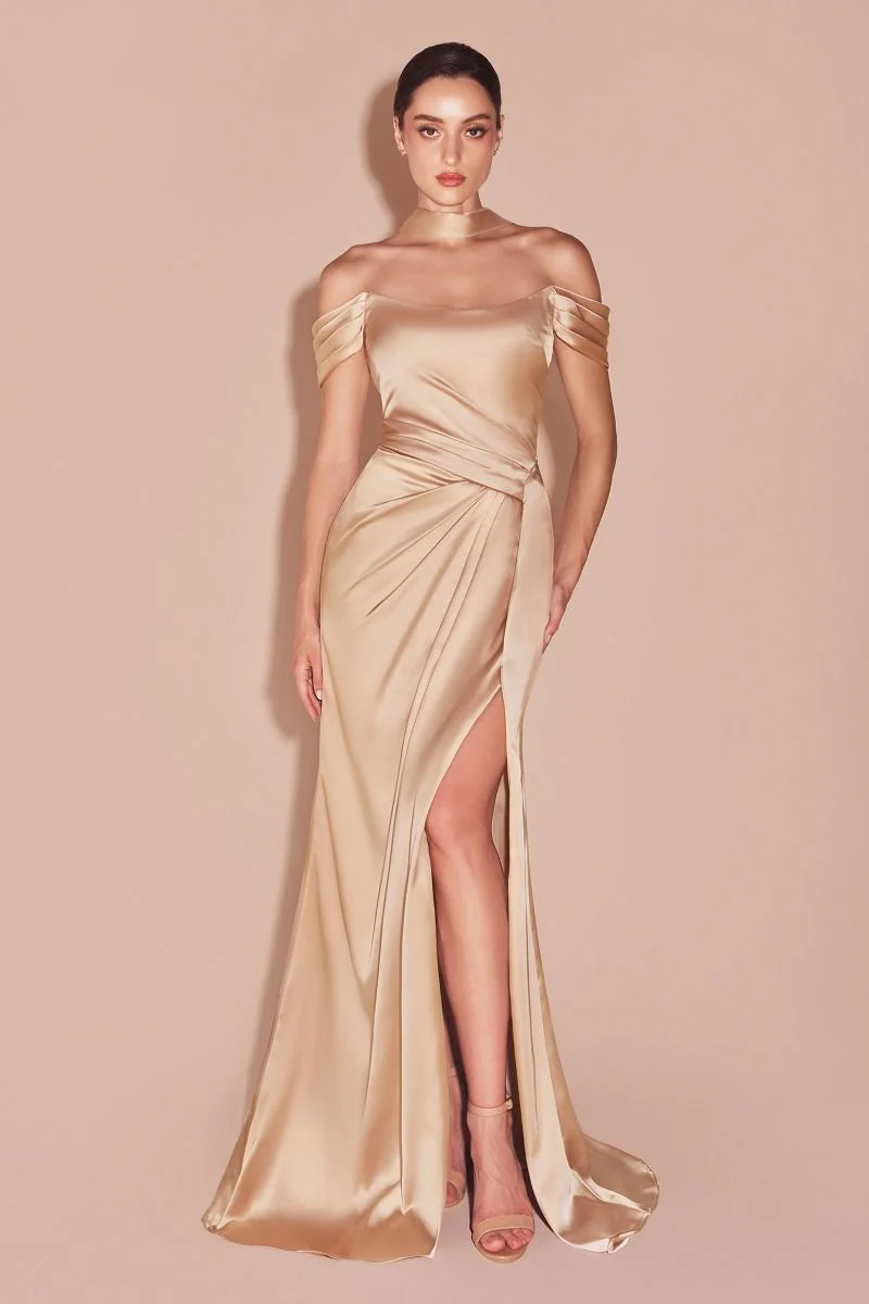 EMERSON GOWN - OFF THE SHOULDER LUXE SATIN DRESS - Image 13