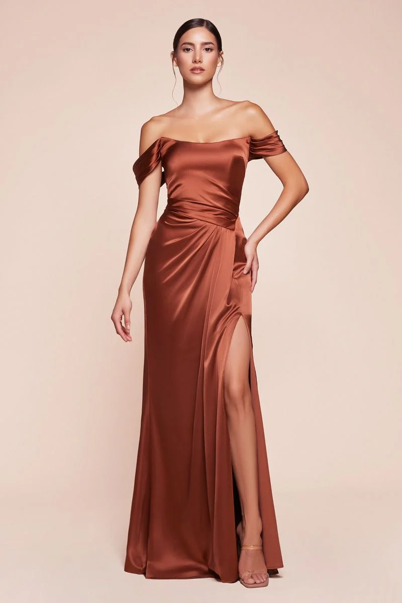 EMERSON GOWN - OFF THE SHOULDER LUXE SATIN DRESS - Image 7