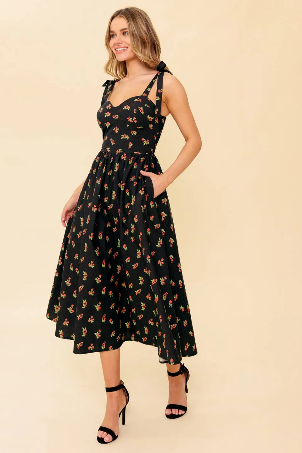 ENCHANTING MOMENTS WOVEN MIDI DRESS - Image 3