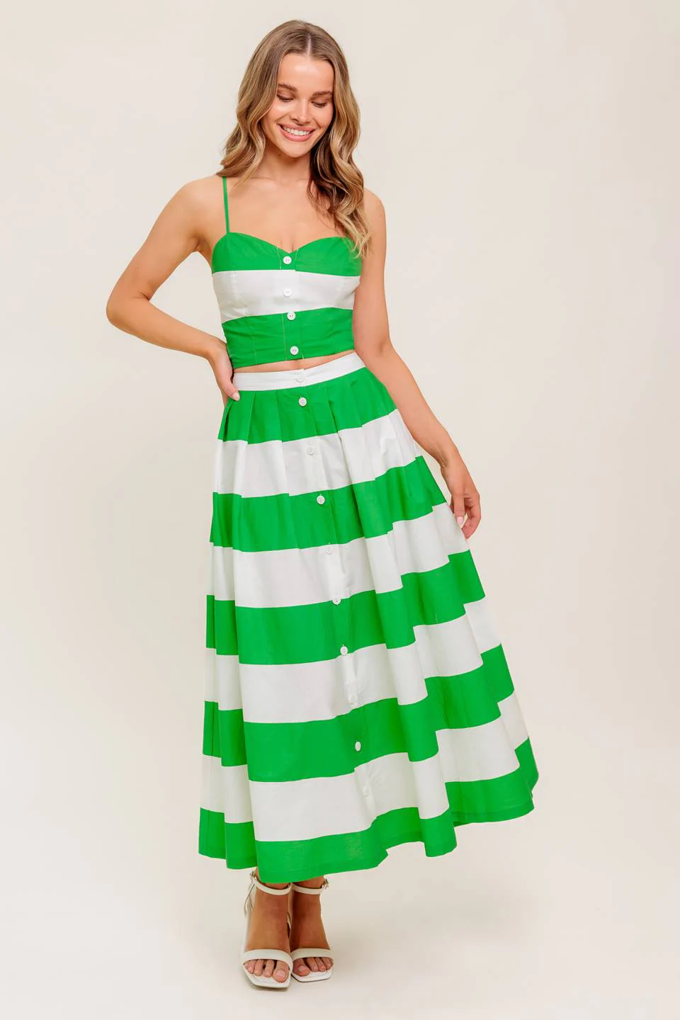 ENDLESS FLAIR TOP & SKIRT SET - GREEN - Image 5