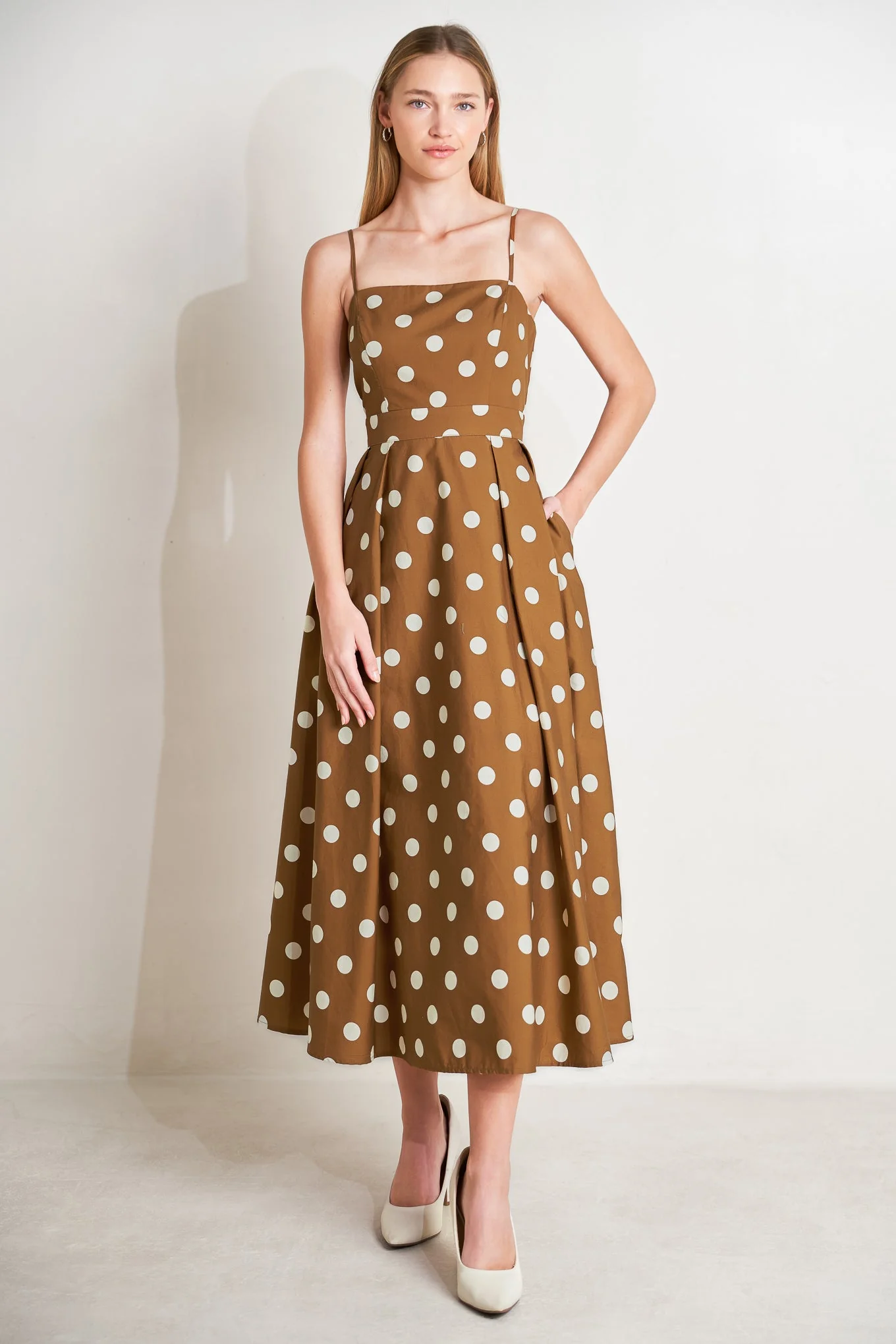 ESPRESSO DREAM POLKA DOT MIDI DRESS - Image 6