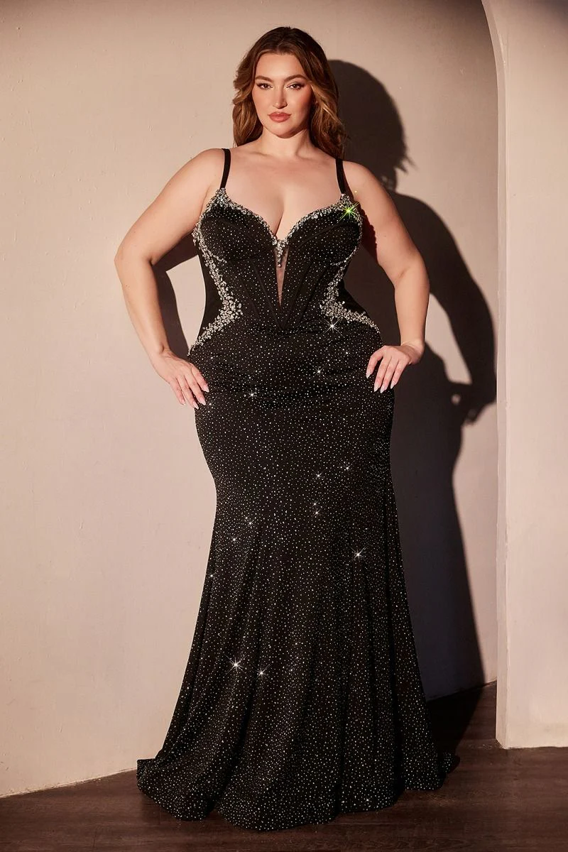 ETTA GOWN - RHINESTONE EMBELLISHED STRAPLESS DRESS - BLACK - Image 4