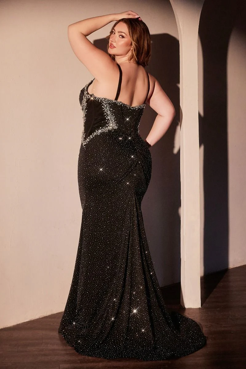 ETTA GOWN - RHINESTONE EMBELLISHED STRAPLESS DRESS - BLACK - Image 5