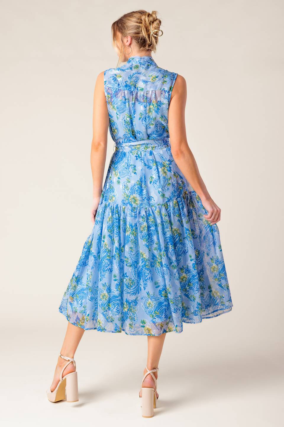 EVER AFTER BOW TIE MIDI DRESS - POWDER BLUE - Image 2