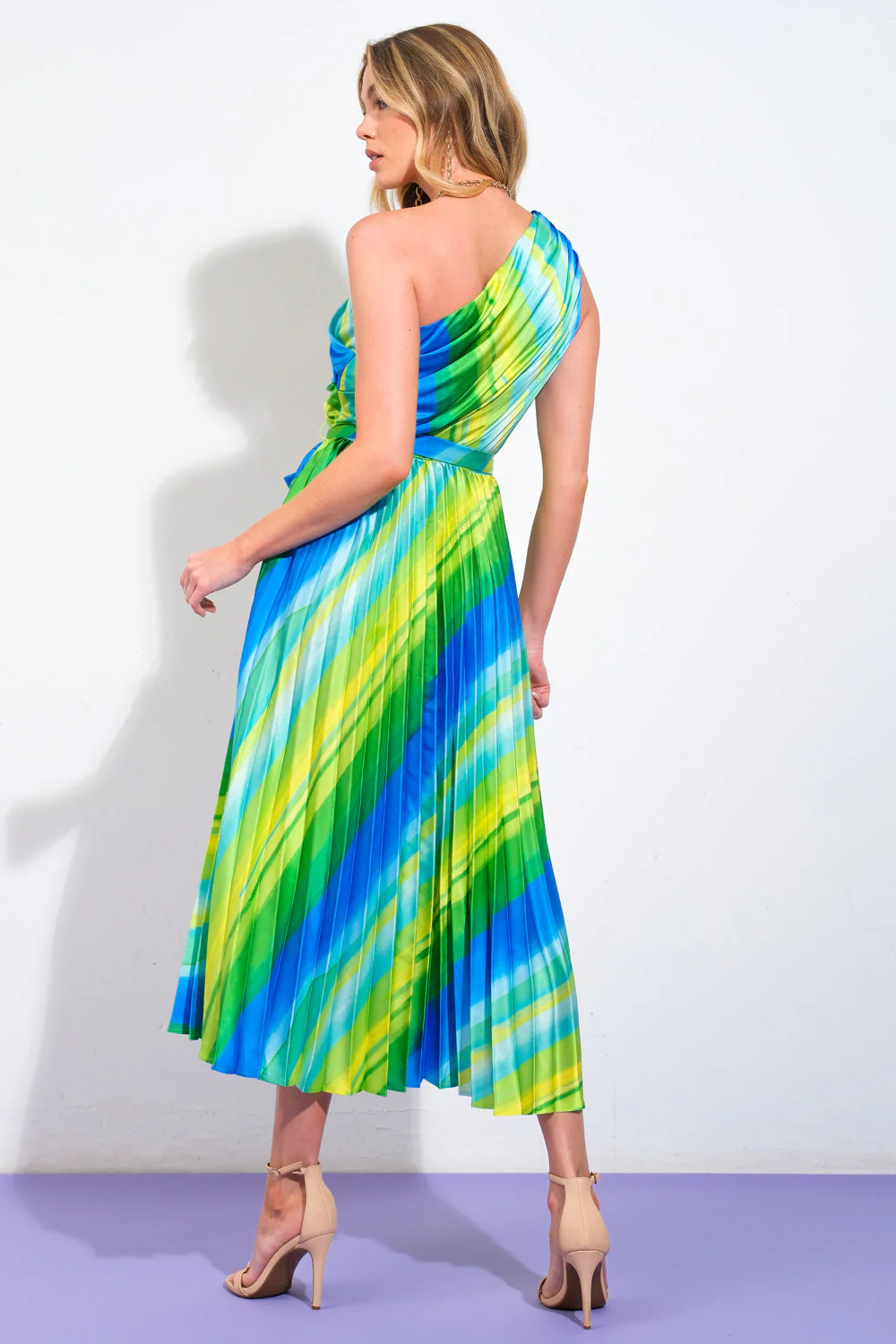 EXUBERANT ELEGANCE - ONE SHOULDER MIDI DRESS - Image 2