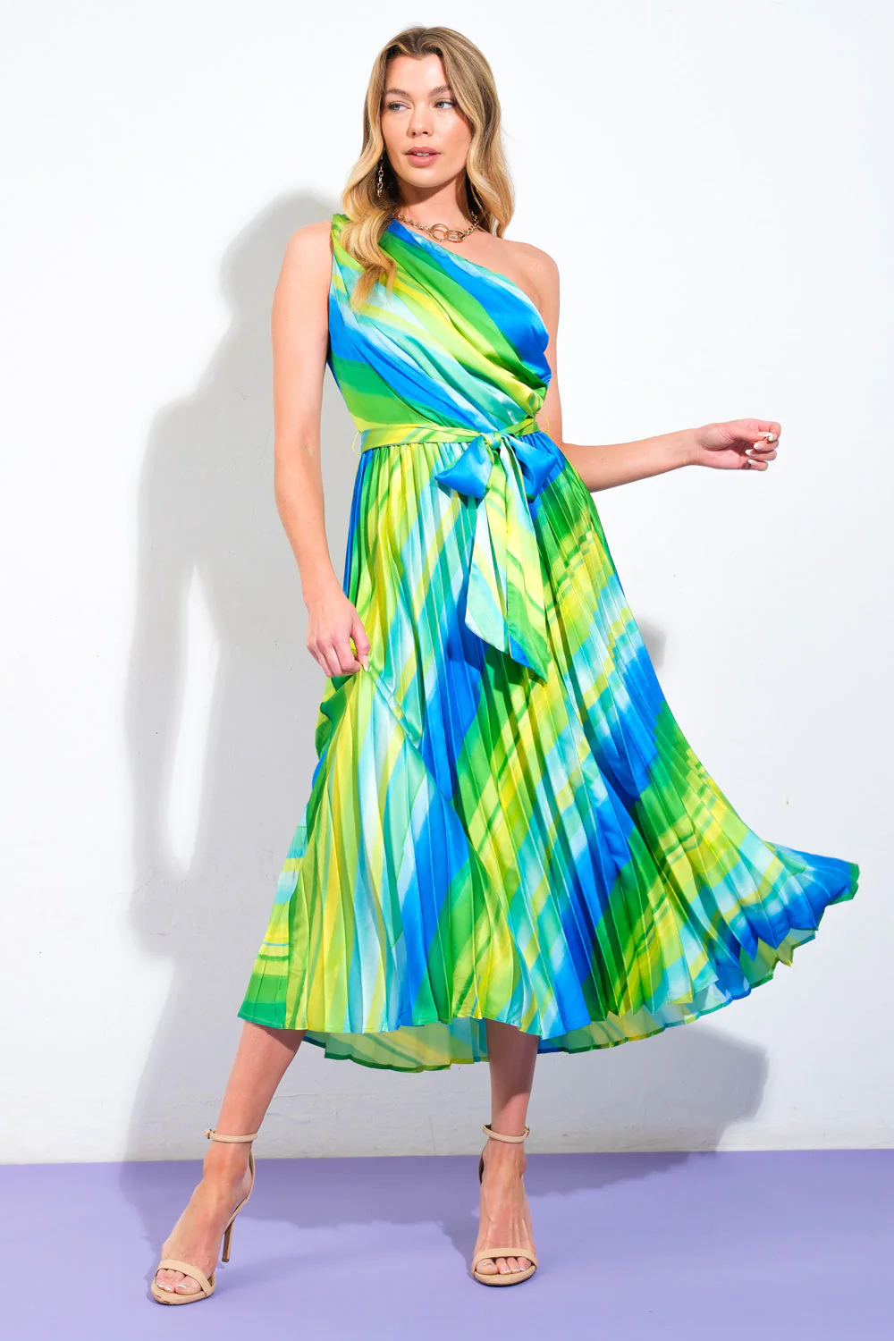 EXUBERANT ELEGANCE - ONE SHOULDER MIDI DRESS - Image 5