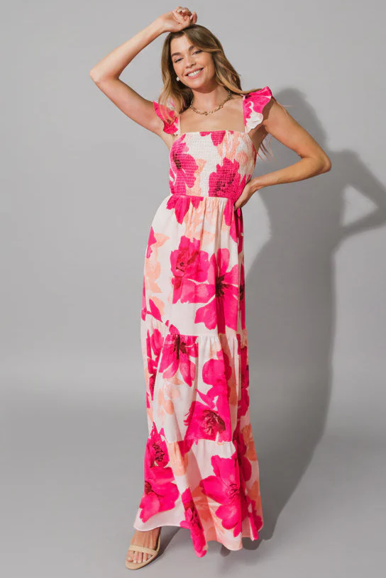 FEEL LIKE MOVING - FLORAL MAXI DRESS