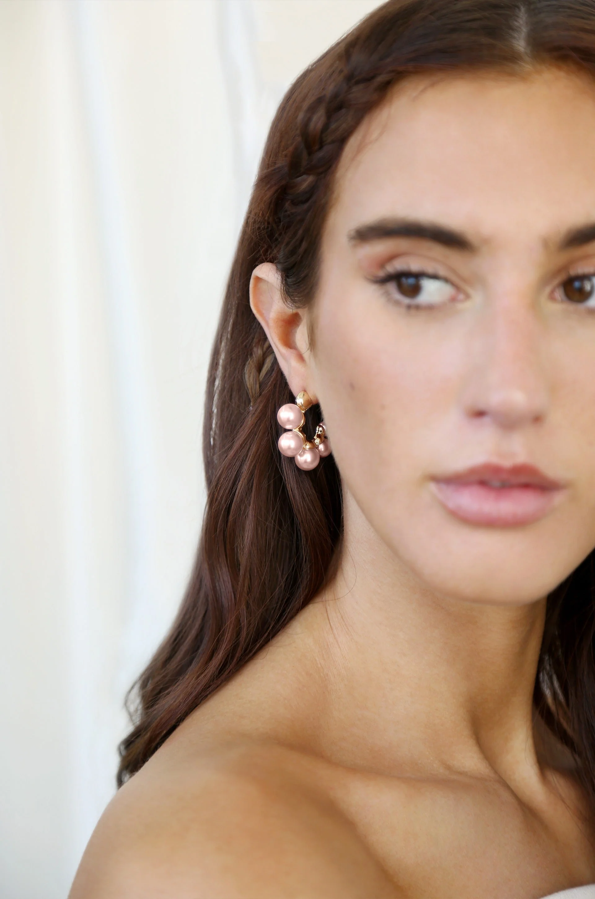 Five Pearls Hoop Earrings - Image 13