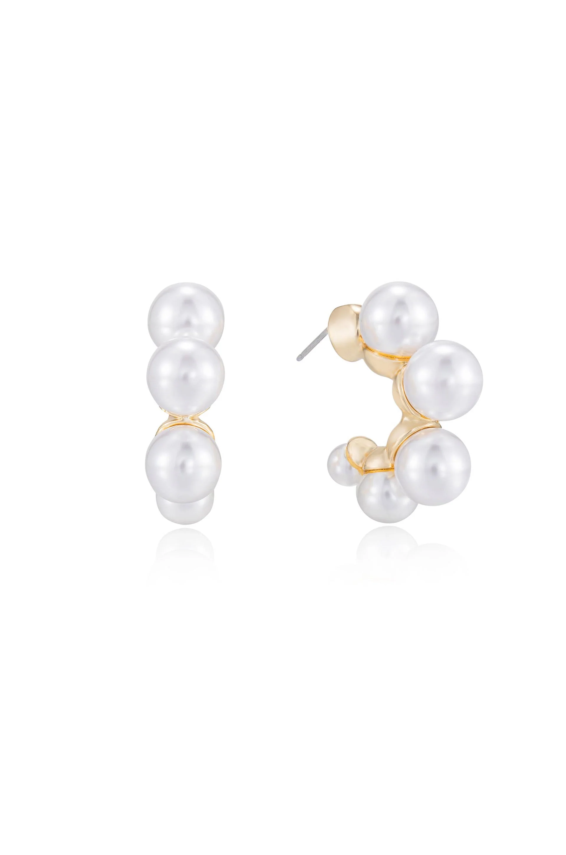 Five Pearls Hoop Earrings - Image 2