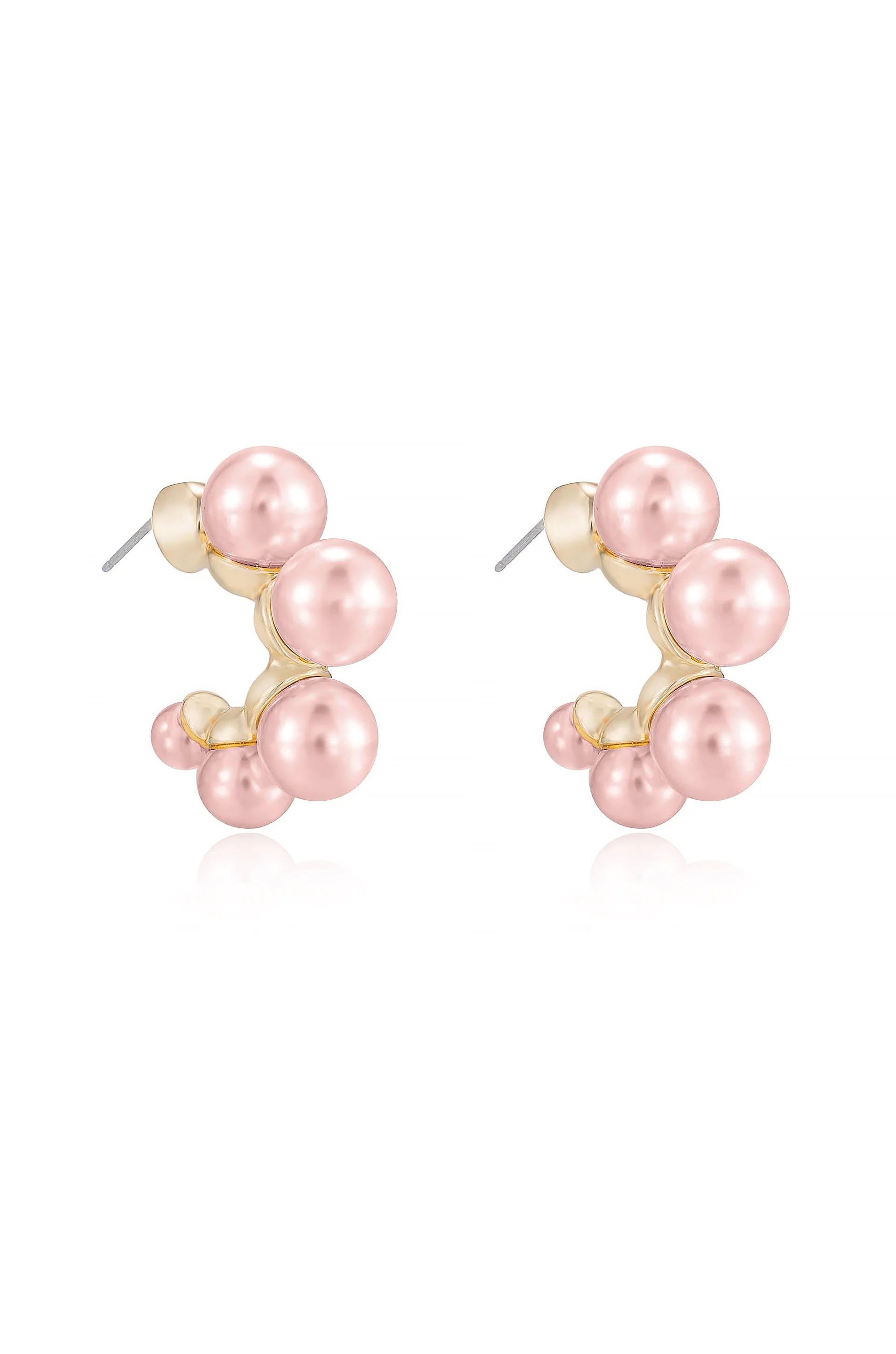 Five Pearls Hoop Earrings - Image 6