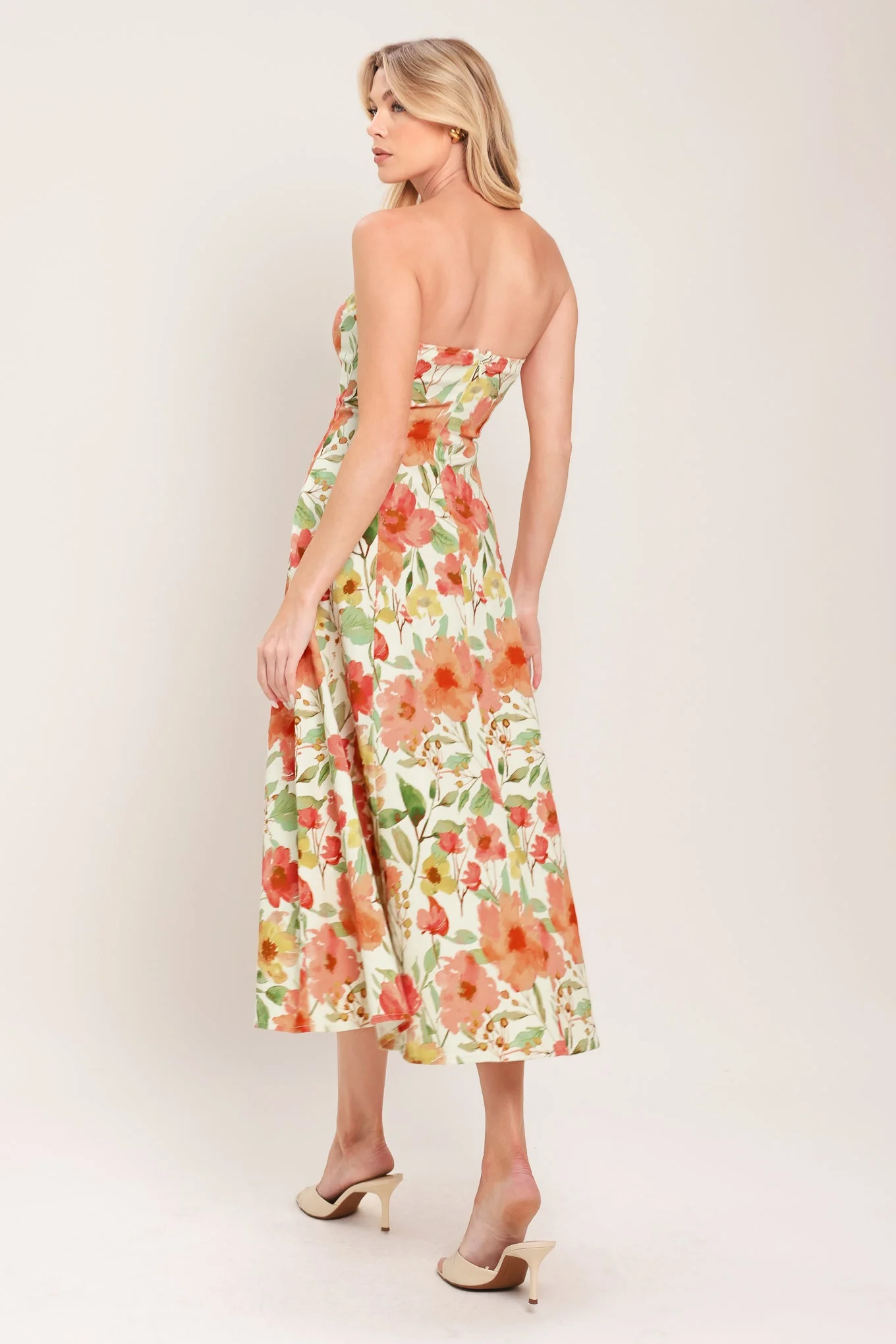 FLORAL DAYDREAM STRAPLESS MIDI DRESS - Image 2