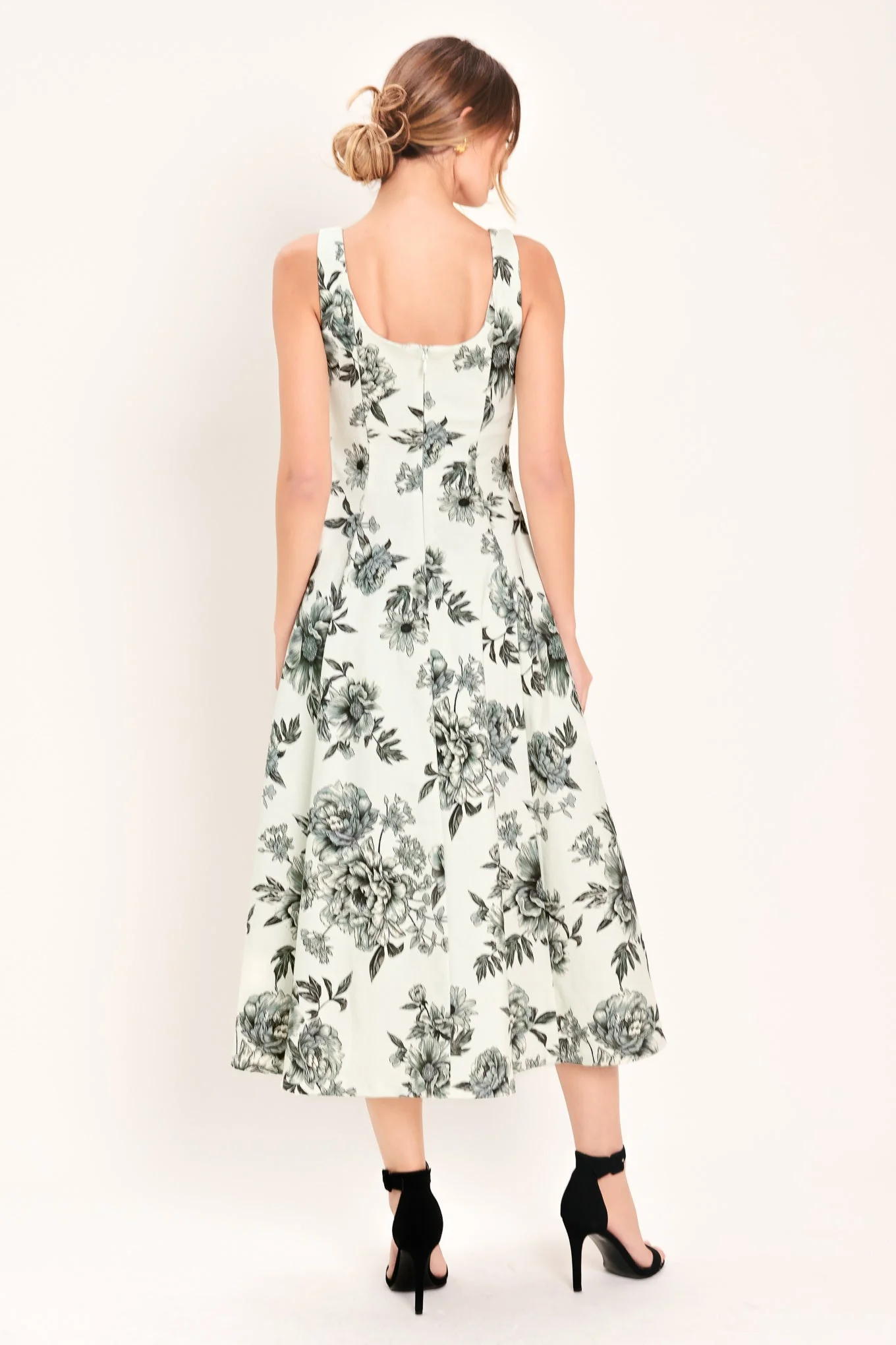 FOREVER YOUNG BLACK FLORAL MIDI DRESS - Image 6