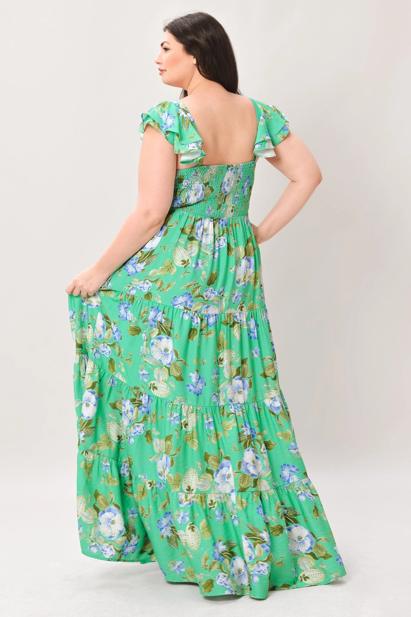 FRESH BLOSSOM GREEN FLORAL MAXI DRESS - Image 10
