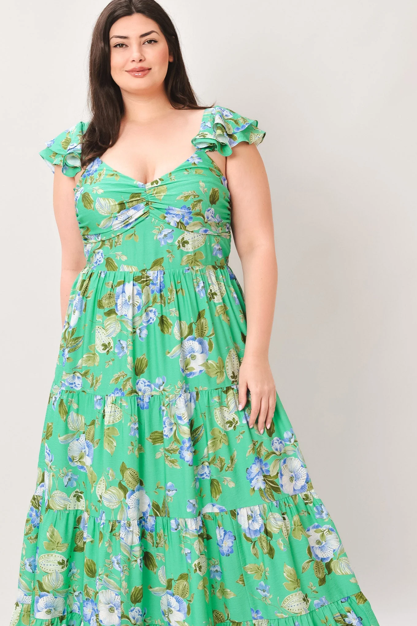 FRESH BLOSSOM GREEN FLORAL MAXI DRESS - Image 9