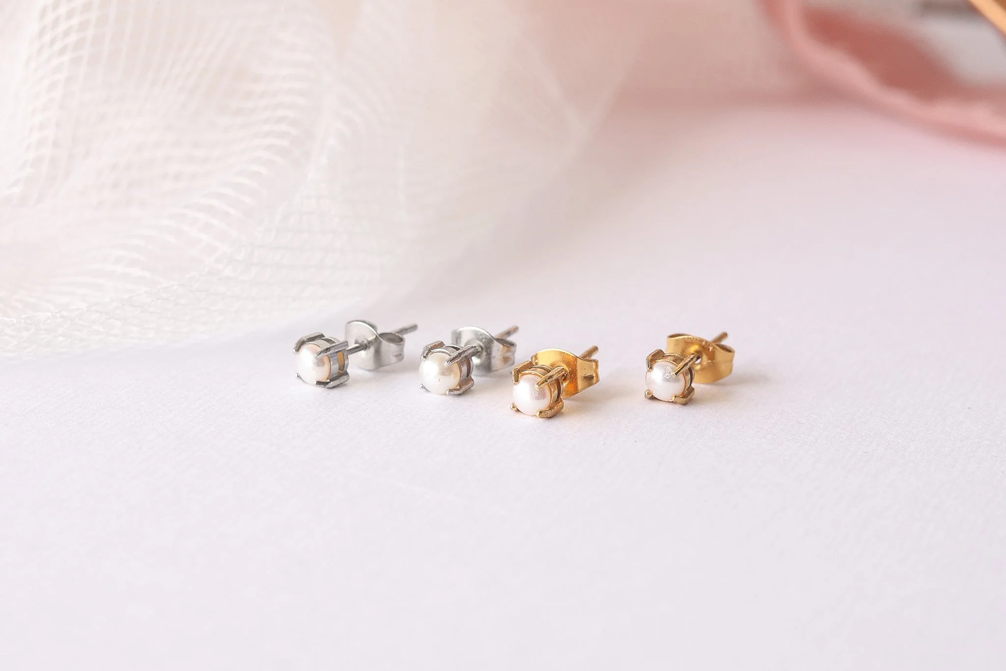 Freshwater Pearl Stud Earrings - Image 11