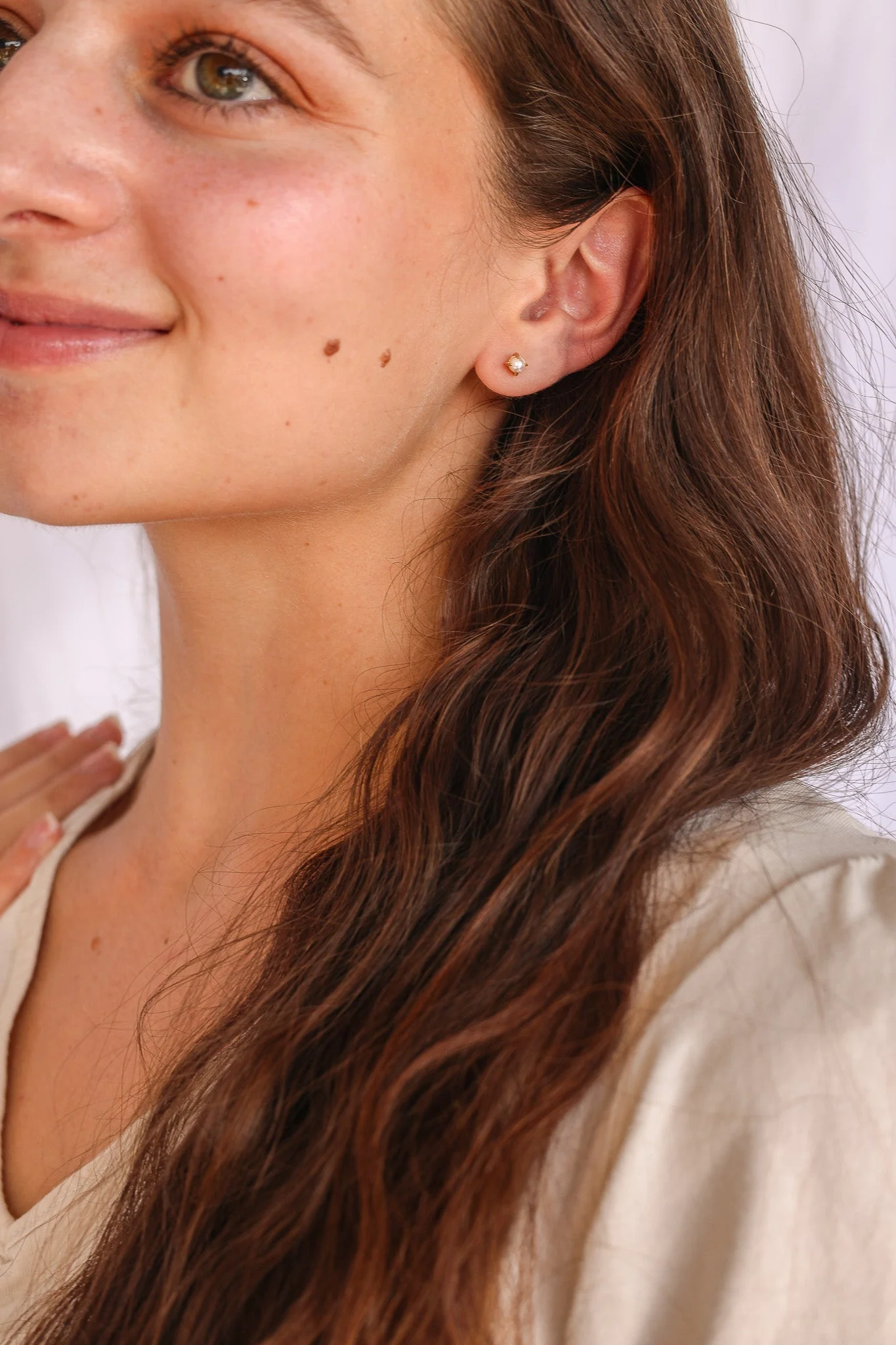 Freshwater Pearl Stud Earrings - Image 2