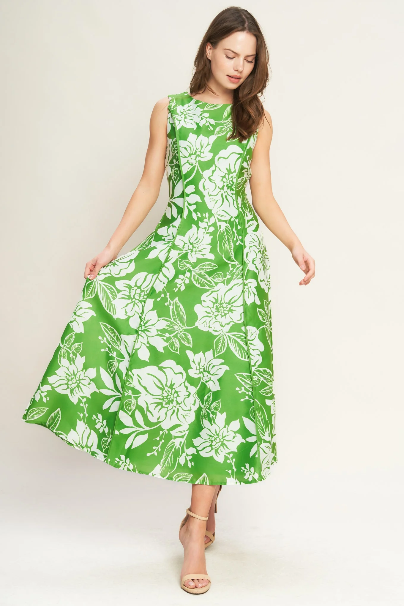 GARDEN GODDESS GREEN MIDI DRESS - FINAL SALE - Image 2