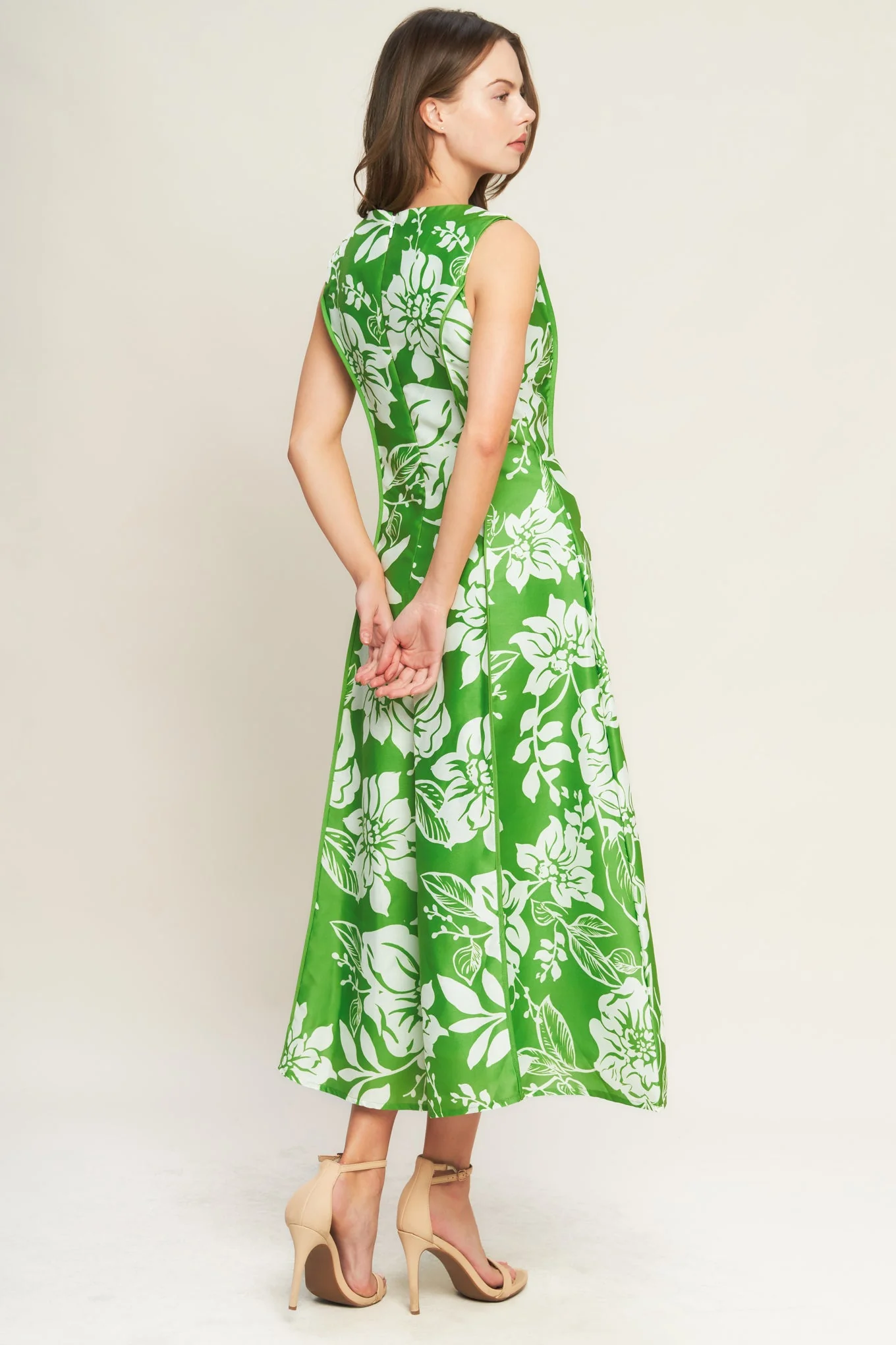 GARDEN GODDESS GREEN MIDI DRESS - FINAL SALE - Image 3