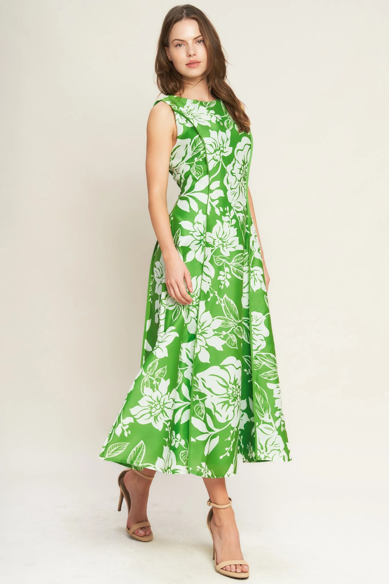 GARDEN GODDESS GREEN MIDI DRESS - FINAL SALE - Image 5
