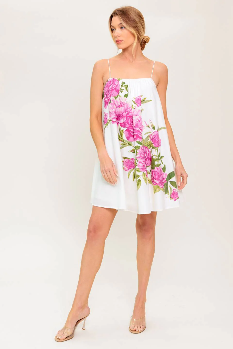 GARDEN WHISPERS - PINK FLORAL SWING DRESS - Image 6