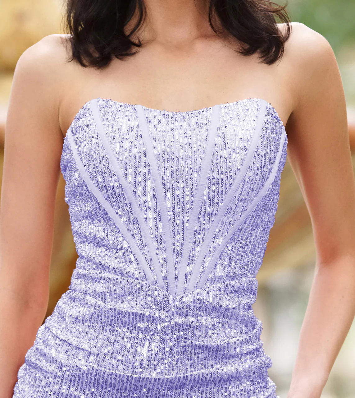Gia Sequin Corset Mini Dress - Lilac - Image 3