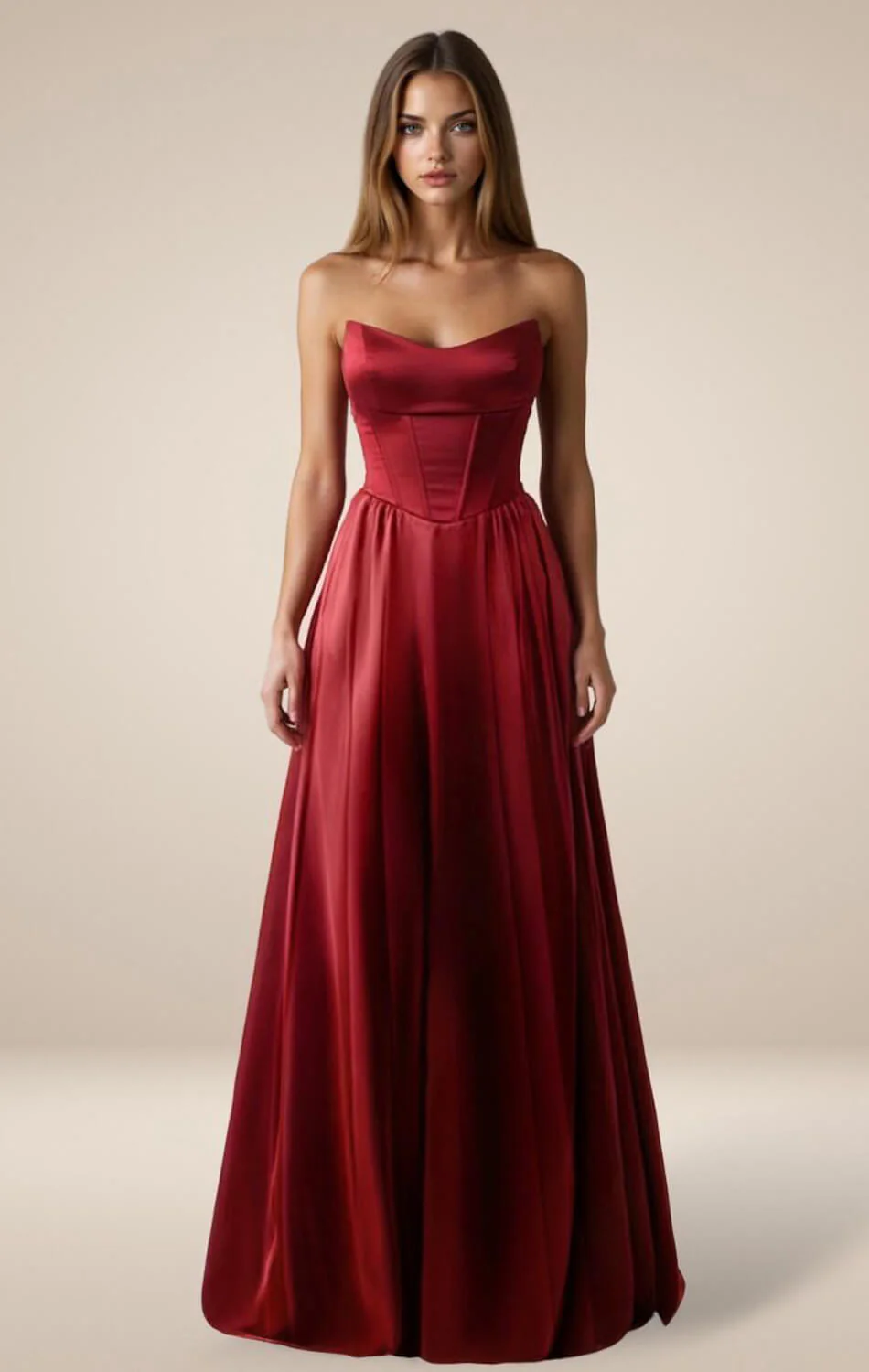 GINNY GOWN - SATIN STRAPLESS A-LINE DRESS - Image 8