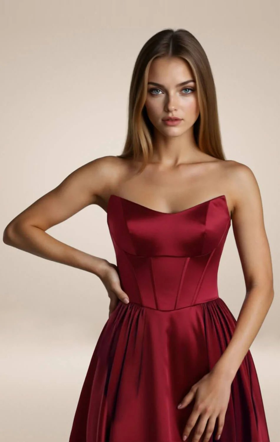 GINNY GOWN - SATIN STRAPLESS A-LINE DRESS - Image 9