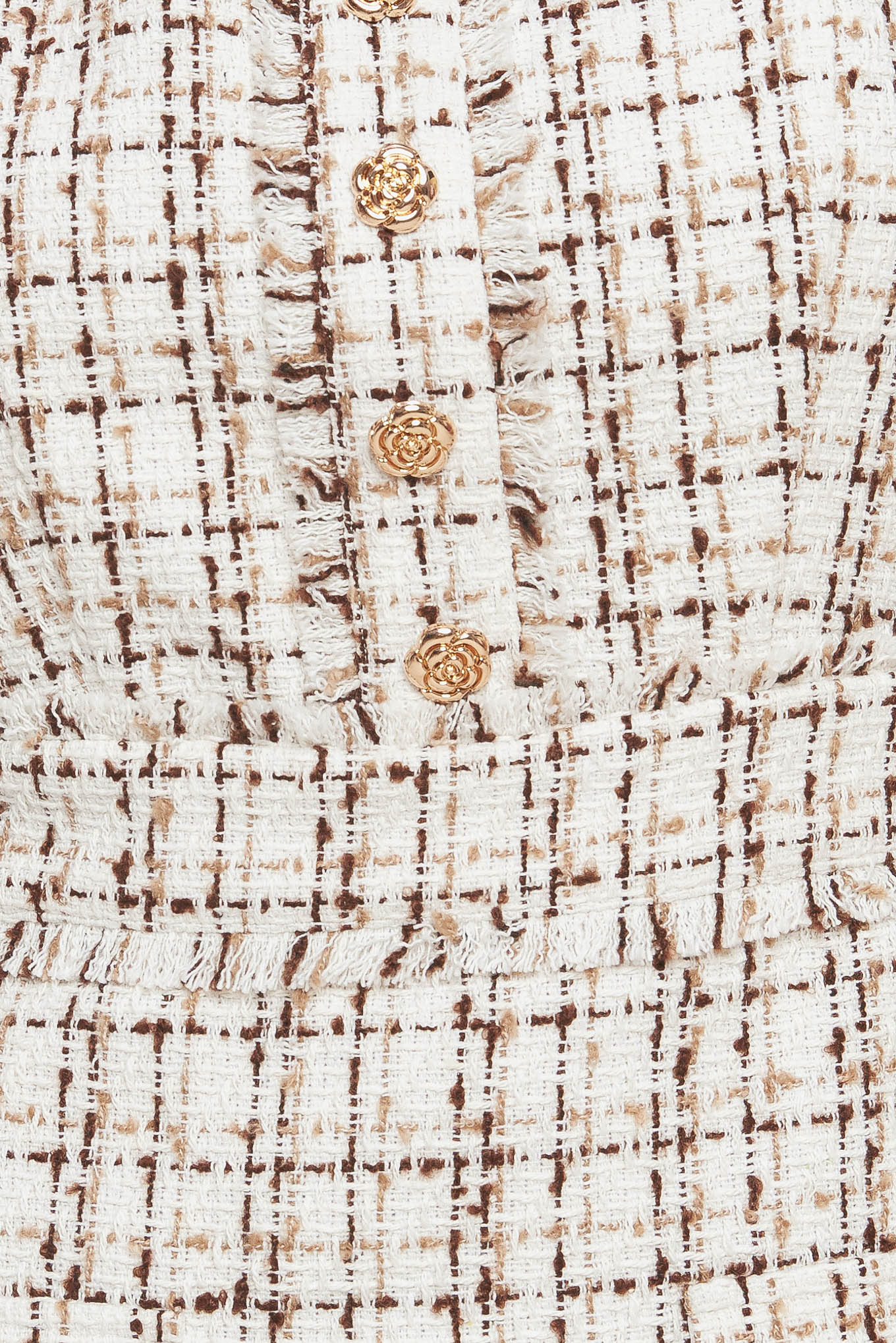GOLDEN GRID LUXE TWEED MINI DRESS - Image 8