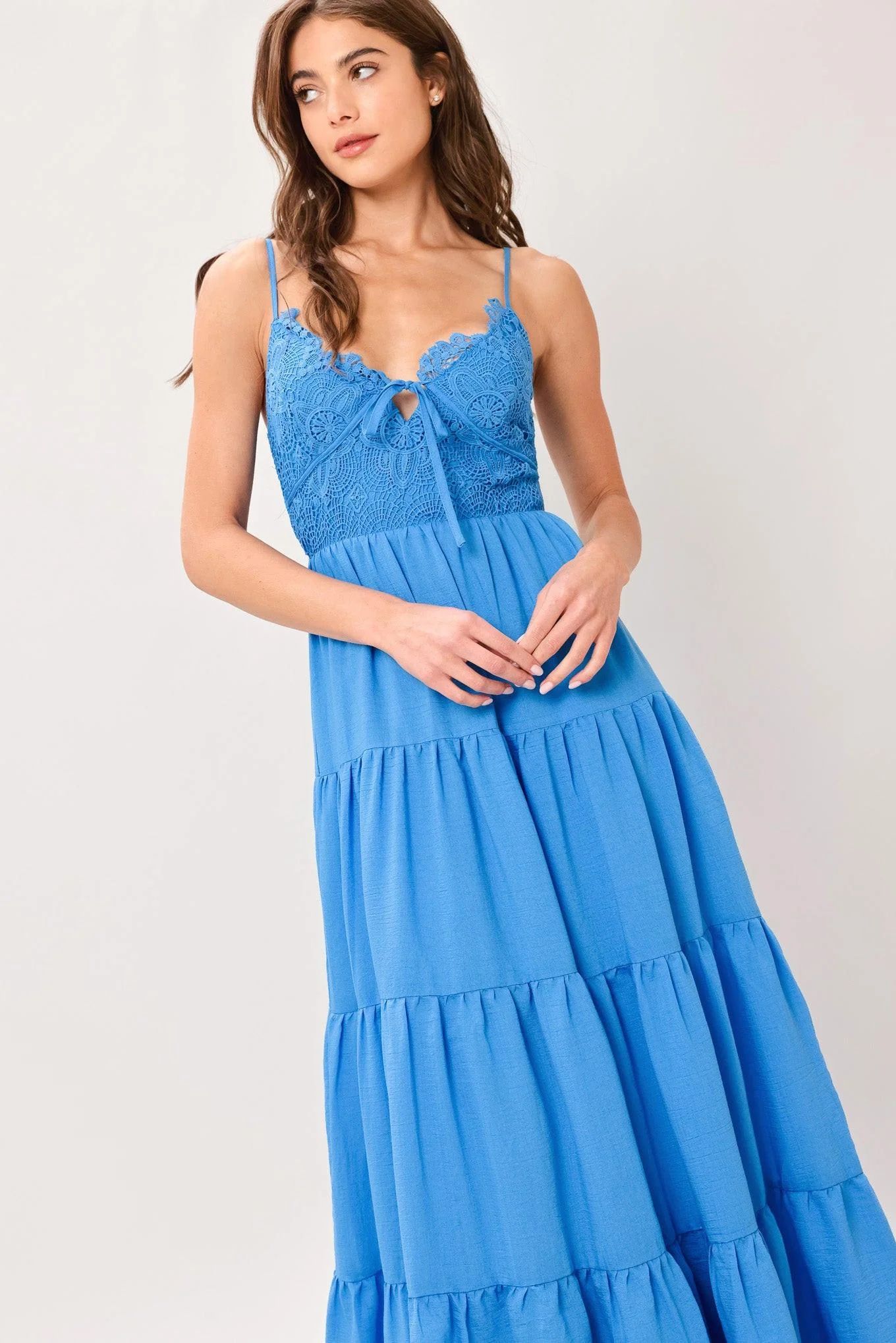 GOLDEN HOUR LACE BODICE MAXI DRESS - Image 5