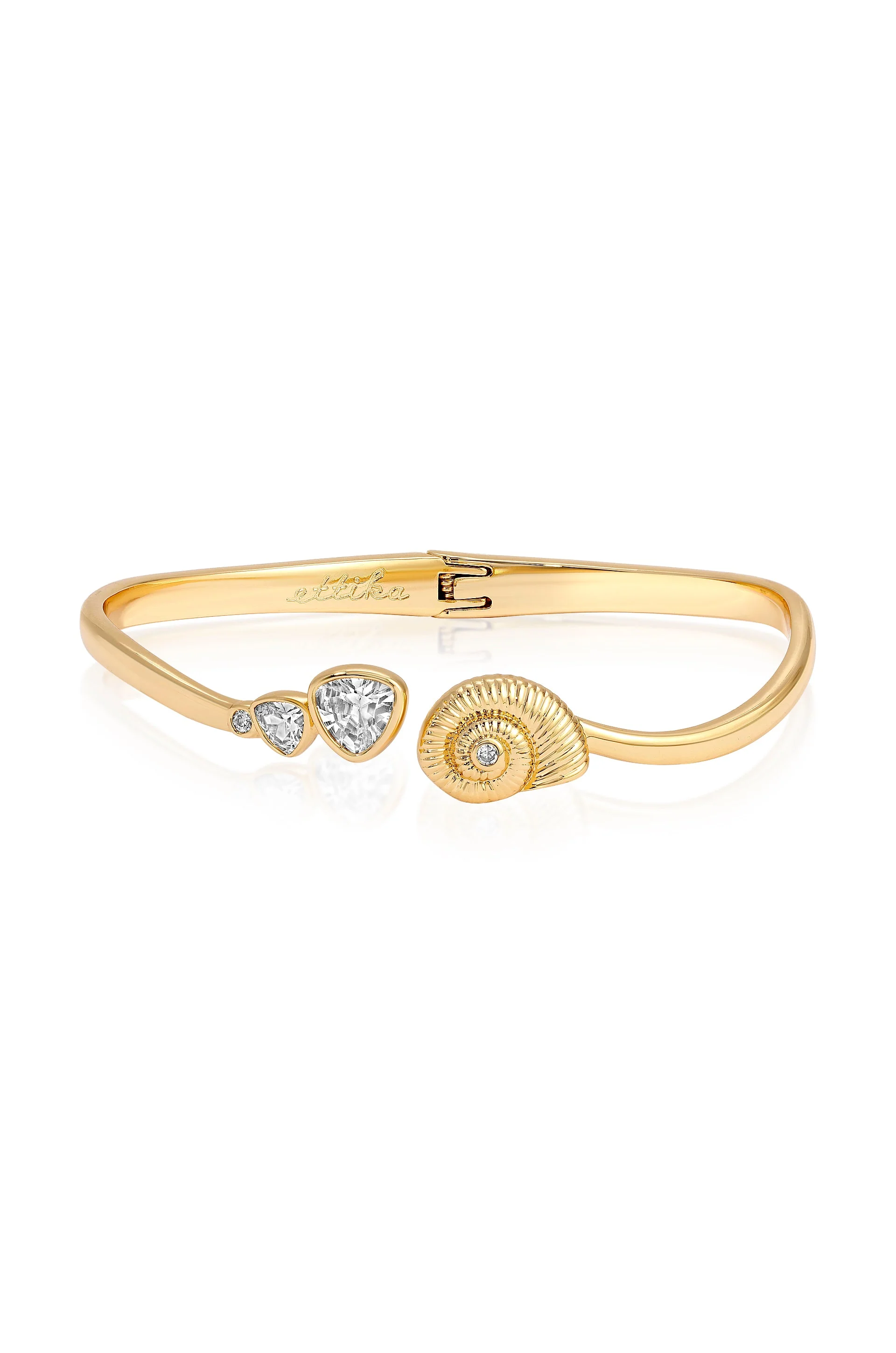 Golden Nautilus Shell Cuff Bracelet - Image 2
