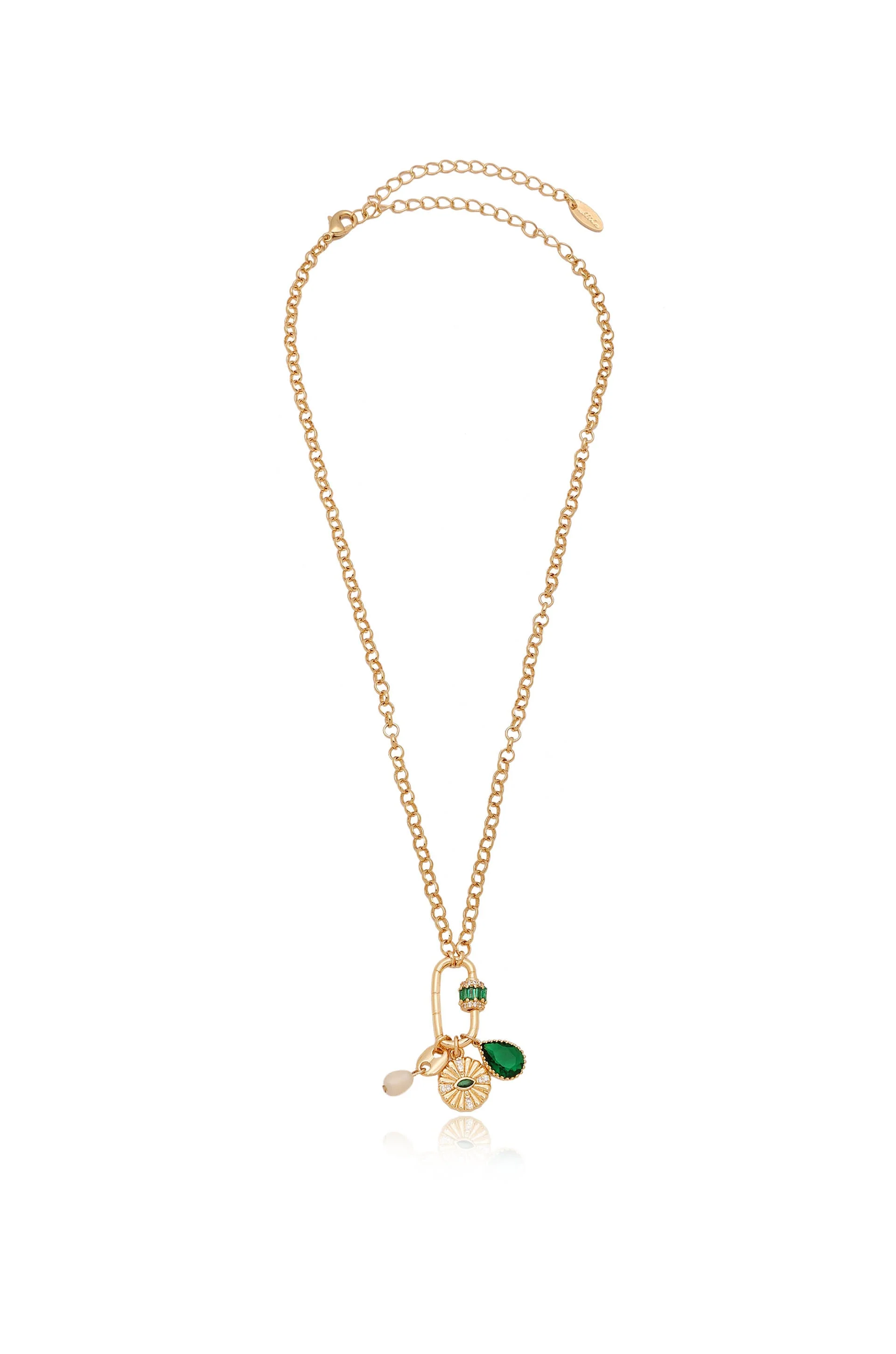 Green Queen Crystal Charm Necklace - Image 3