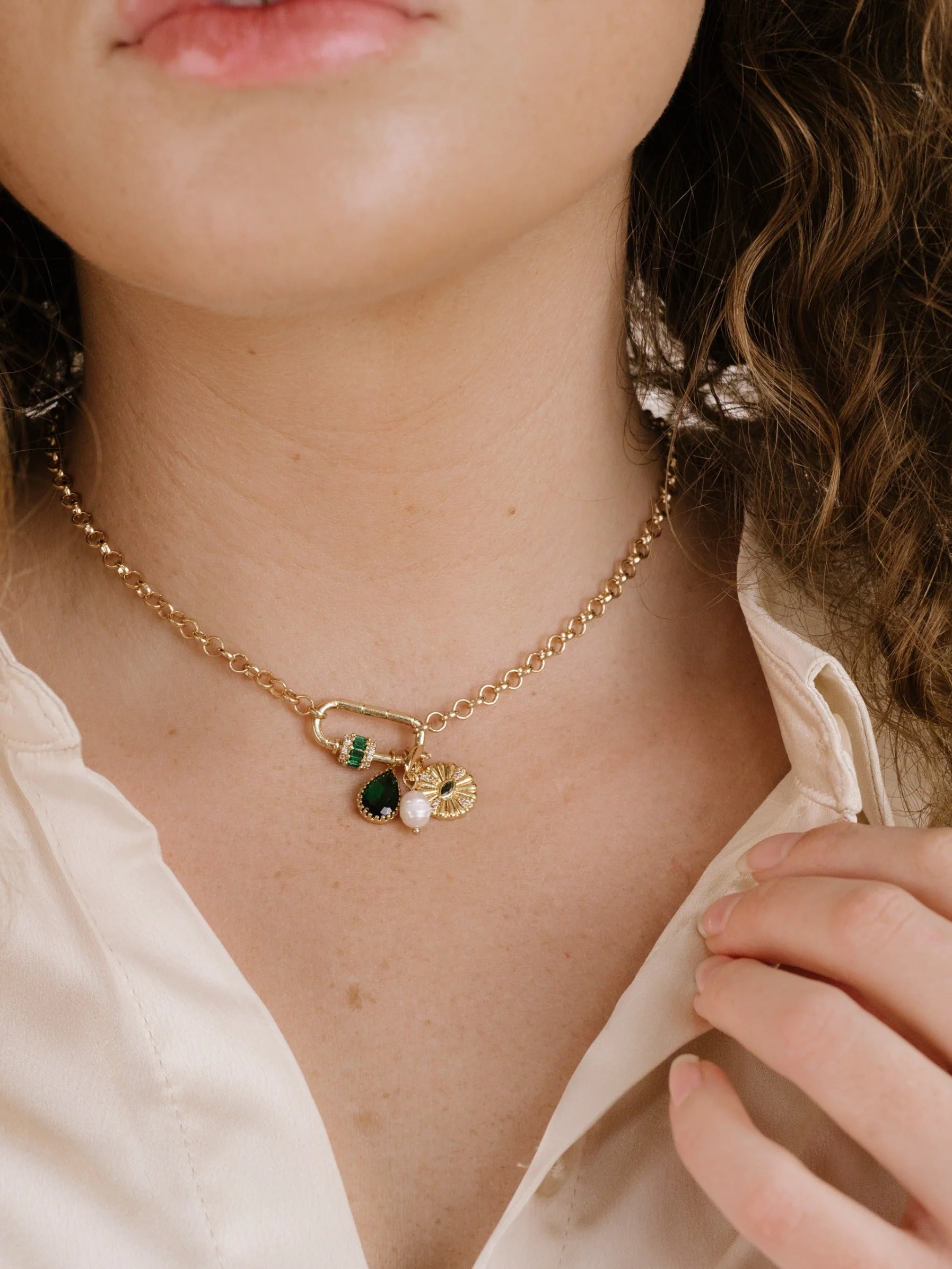 Green Queen Crystal Charm Necklace - Image 4