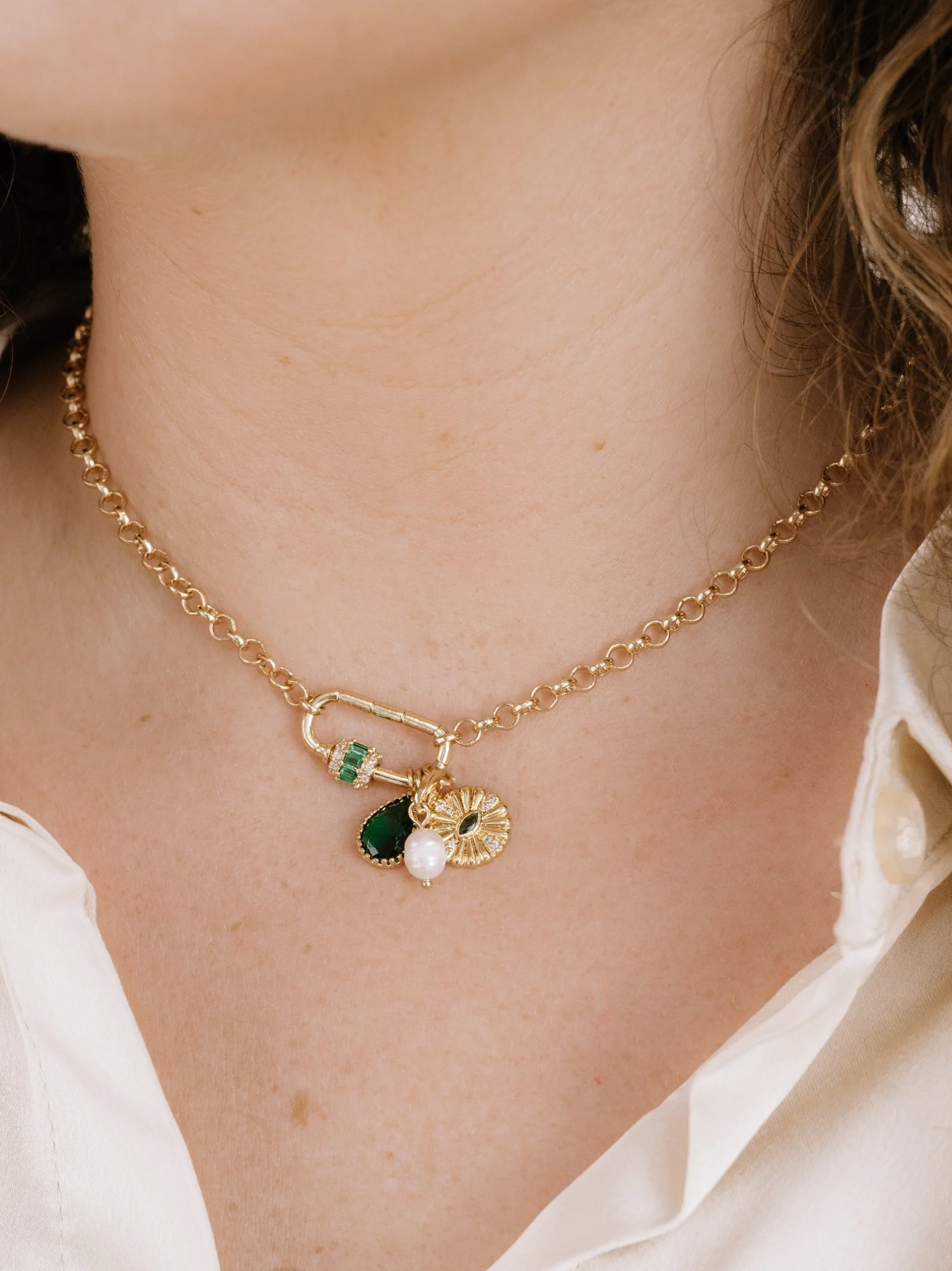 Green Queen Crystal Charm Necklace - Image 7