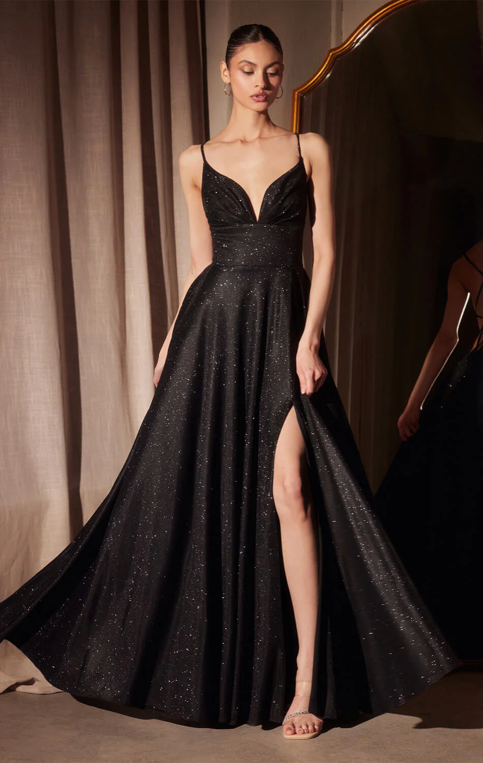 Gwendolyn Gown - Shimmer Lace-Up Back A-Line Evening Dress - Image 11