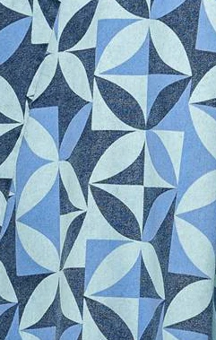 GWENNY - GEOMETRIC BLUE DENIM MIDI DRESS - Image 8