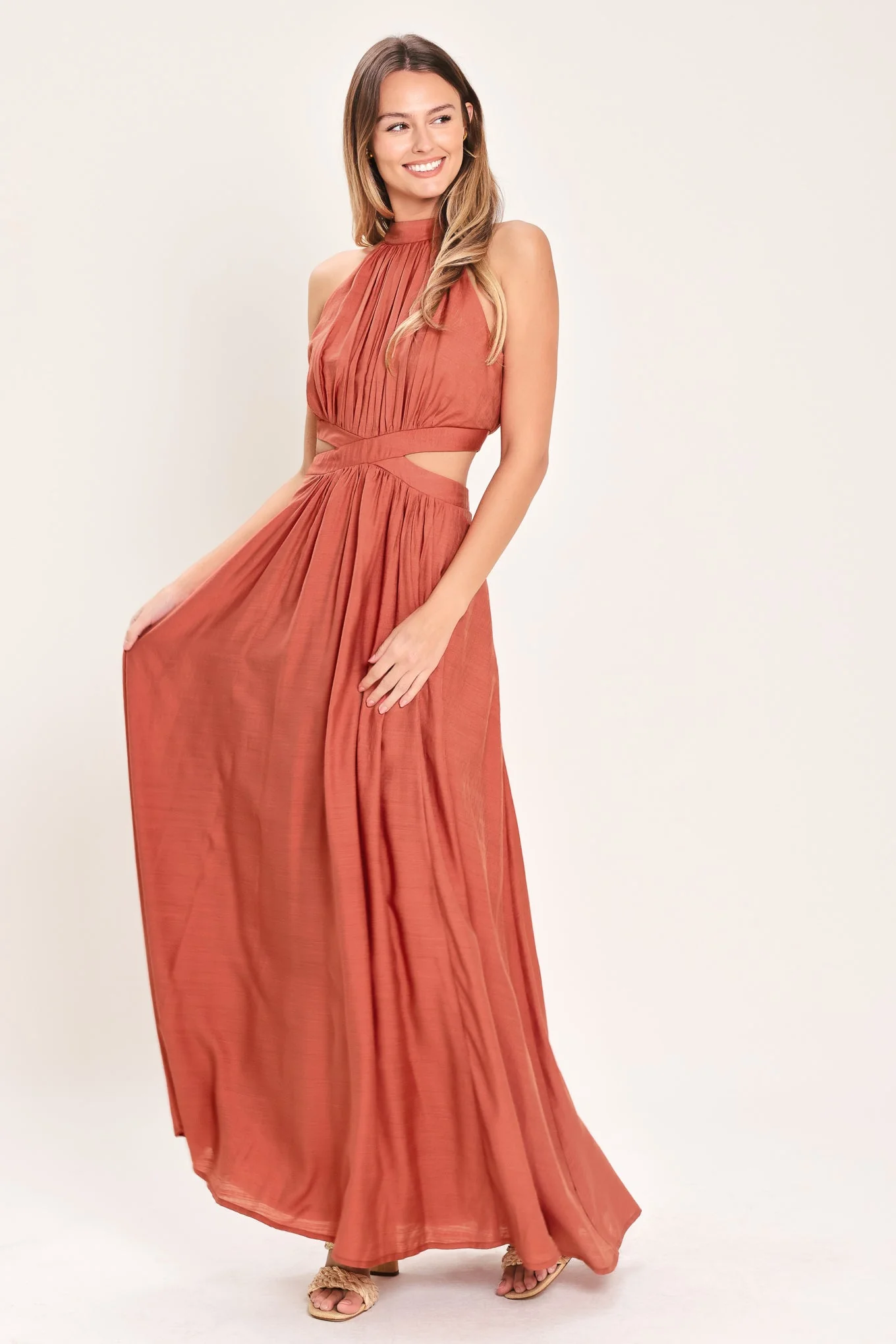 HALTER MAXI DRESS WITH SIDE CUT-OUTS - Image 12