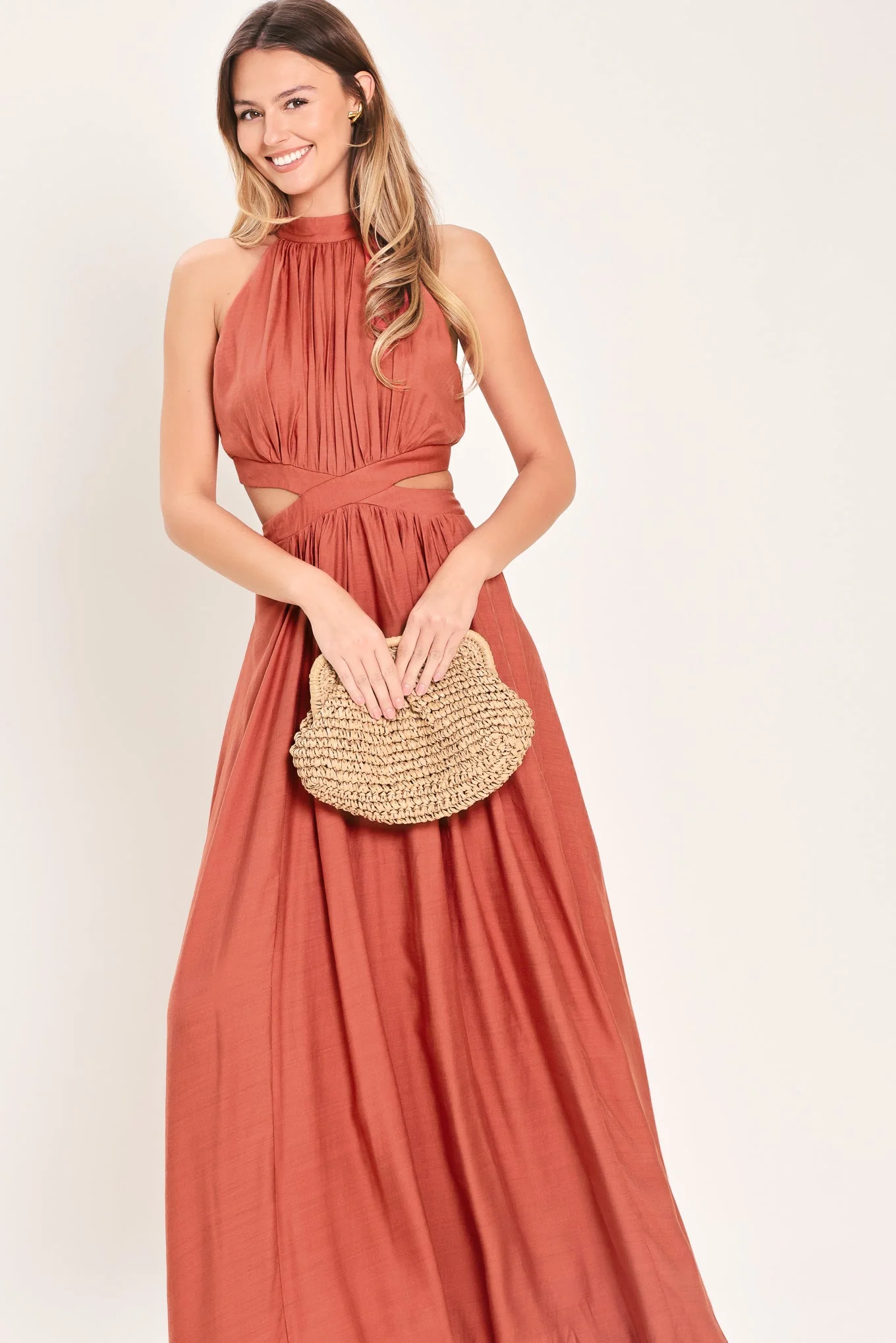 HALTER MAXI DRESS WITH SIDE CUT-OUTS - Image 2