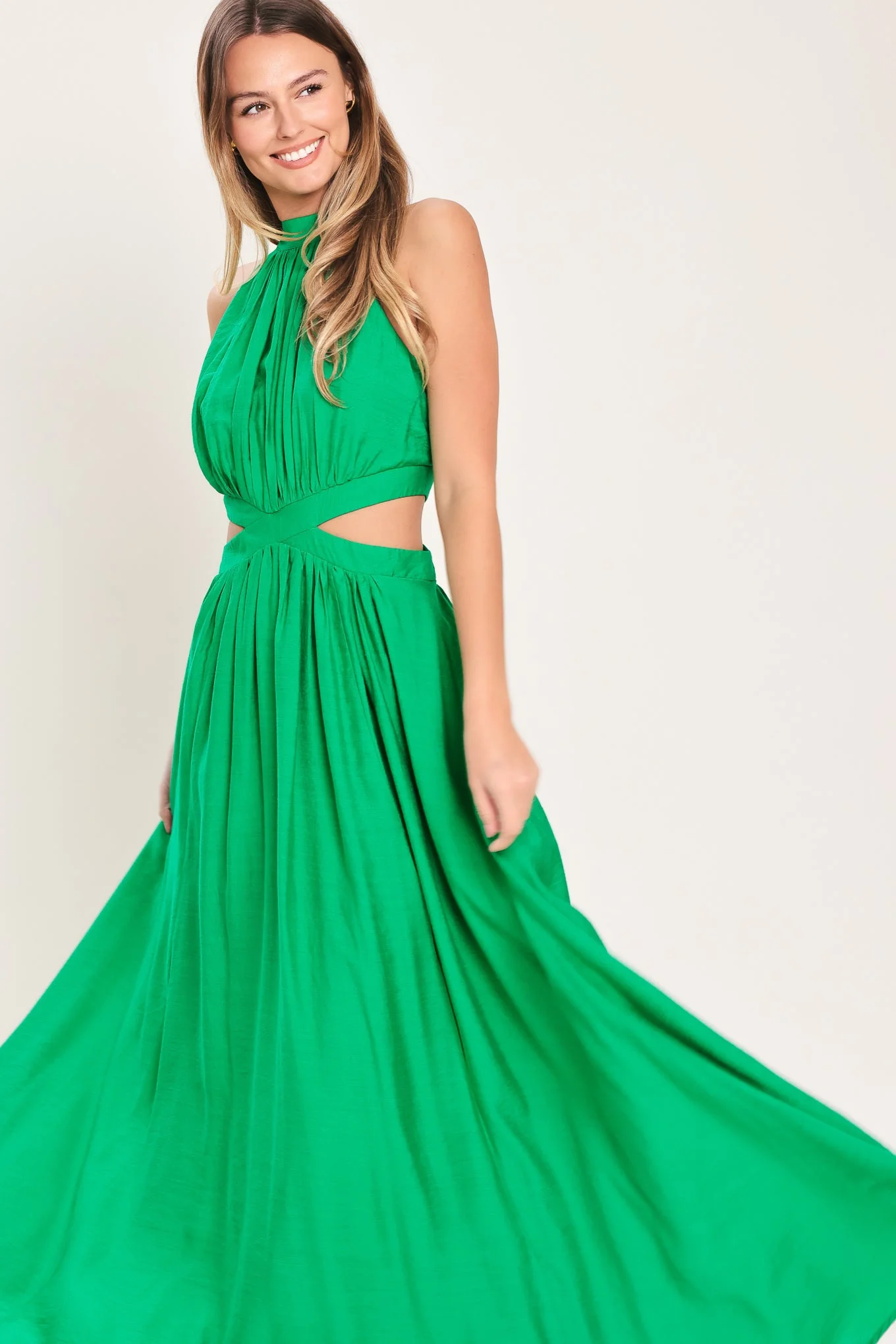 HALTER MAXI DRESS WITH SIDE CUT-OUTS - Image 3
